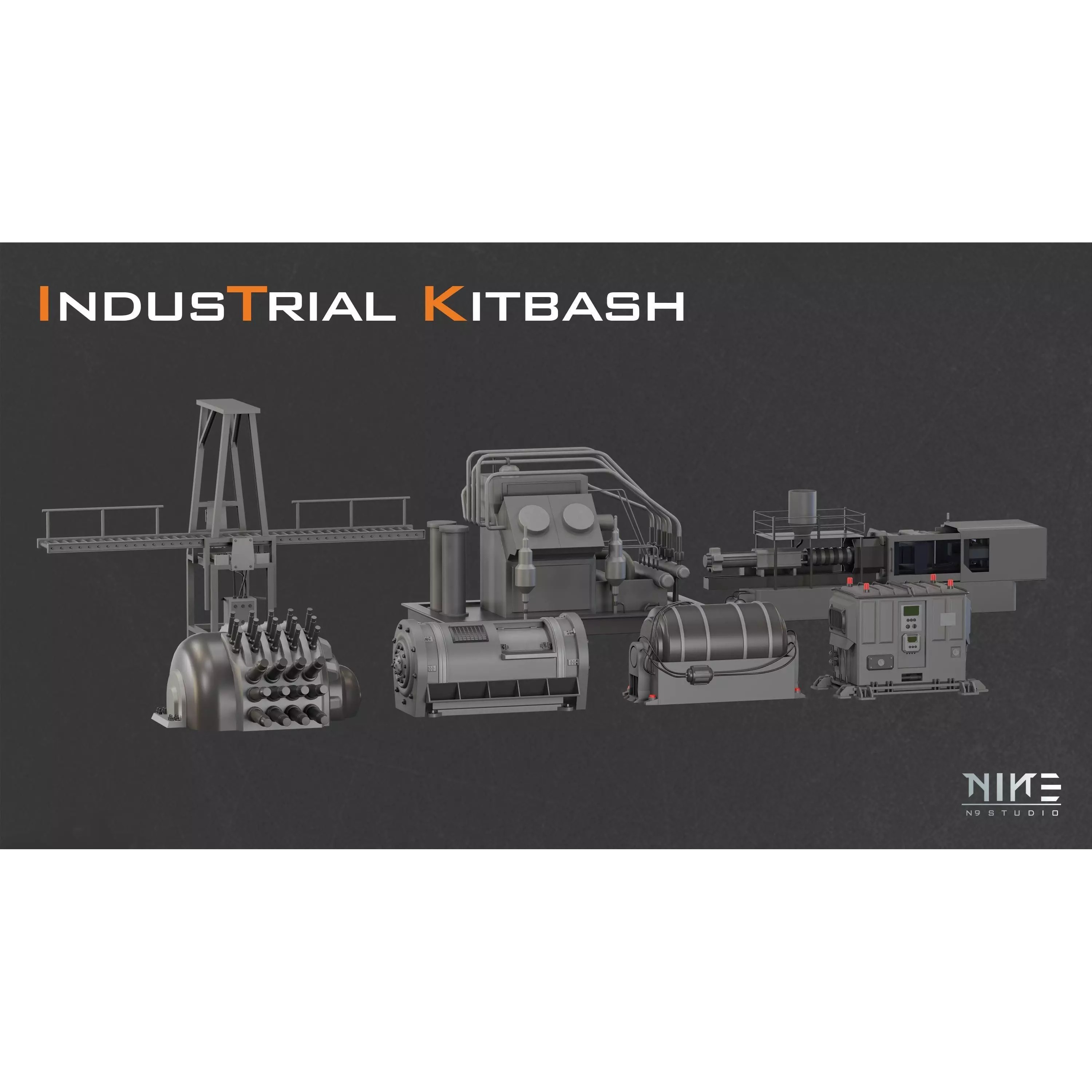 Industrial Kitbash - Game-Ready 3D Model - View 6