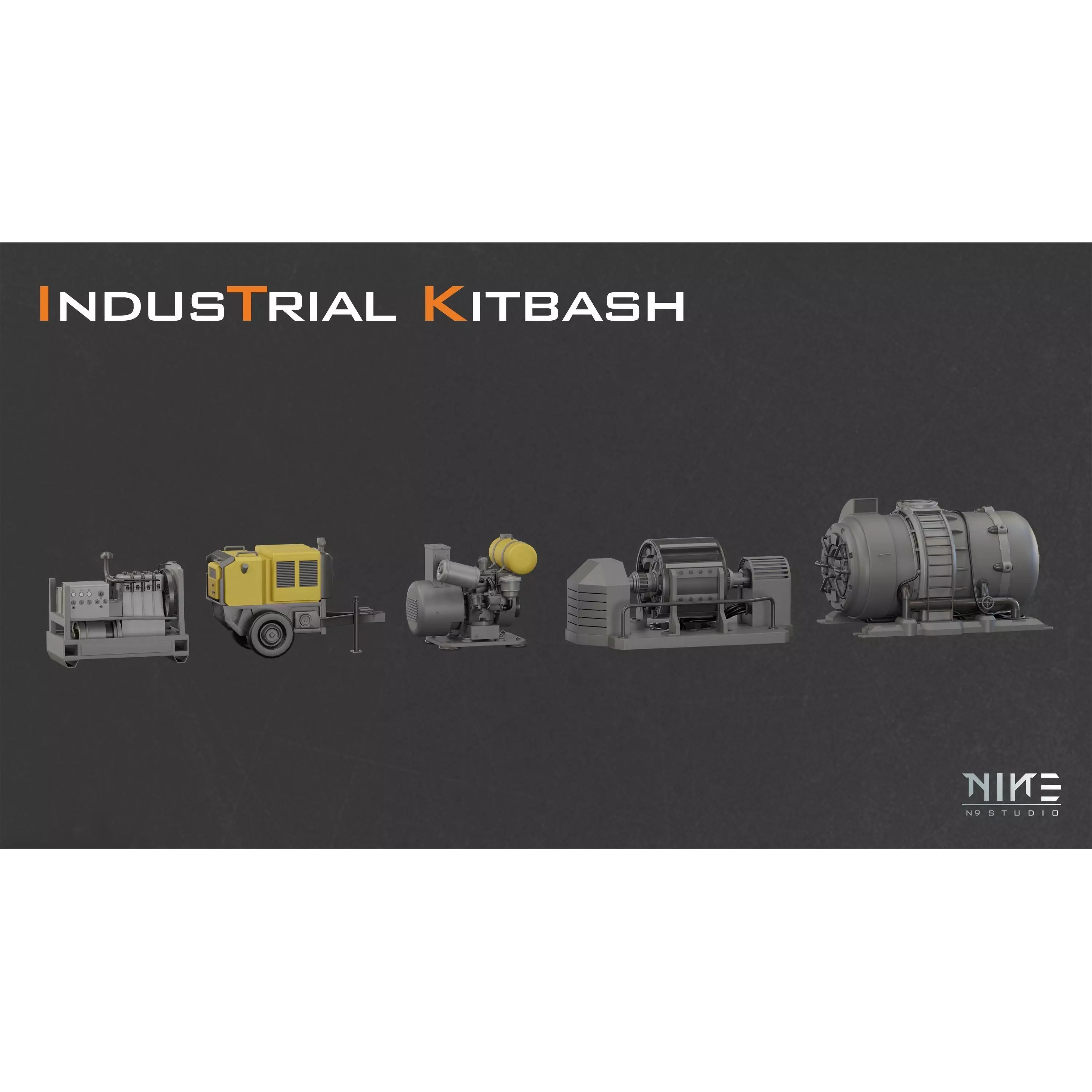 Industrial Kitbash - Game-Ready 3D Model - View 7
