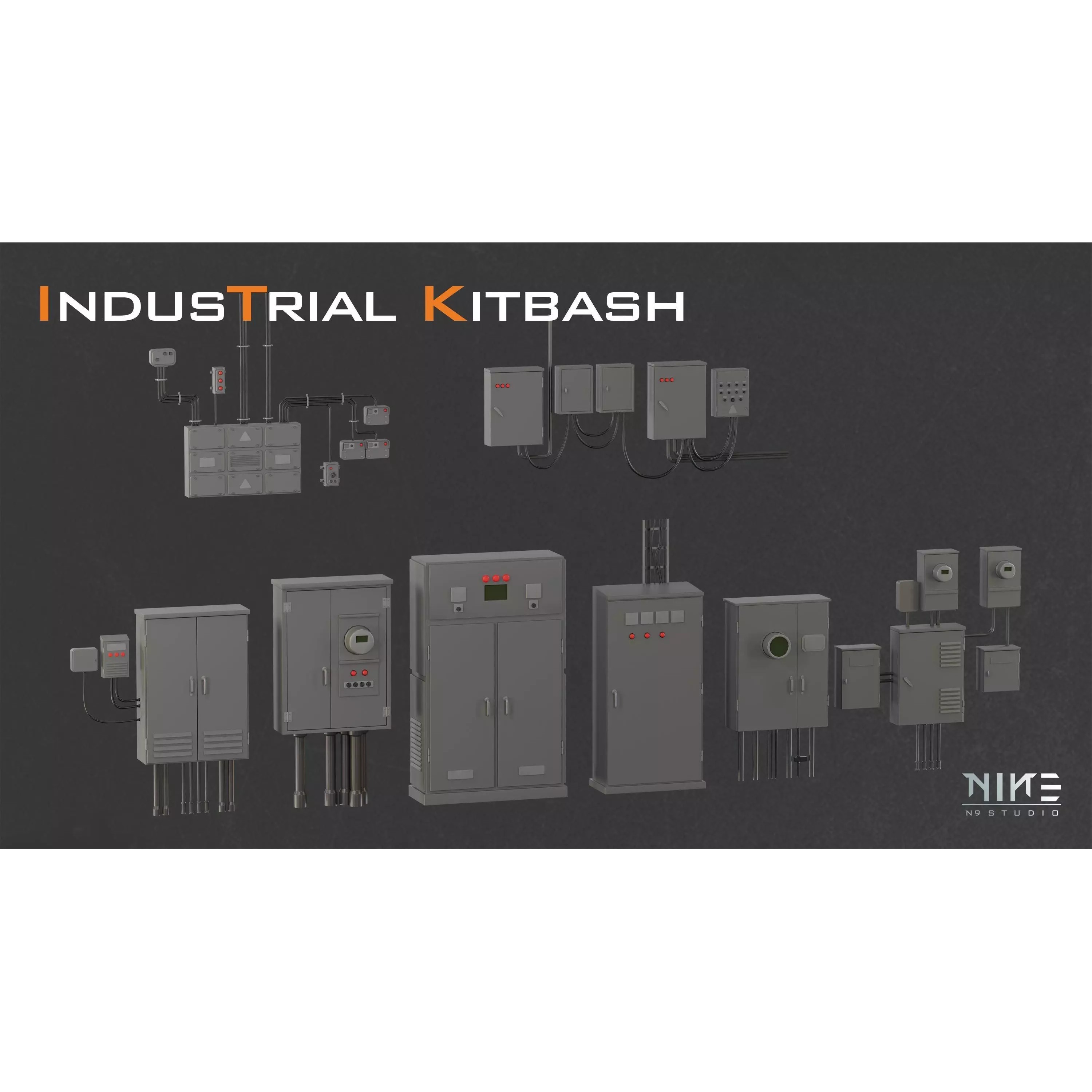 Industrial Kitbash - Game-Ready 3D Model - View 8