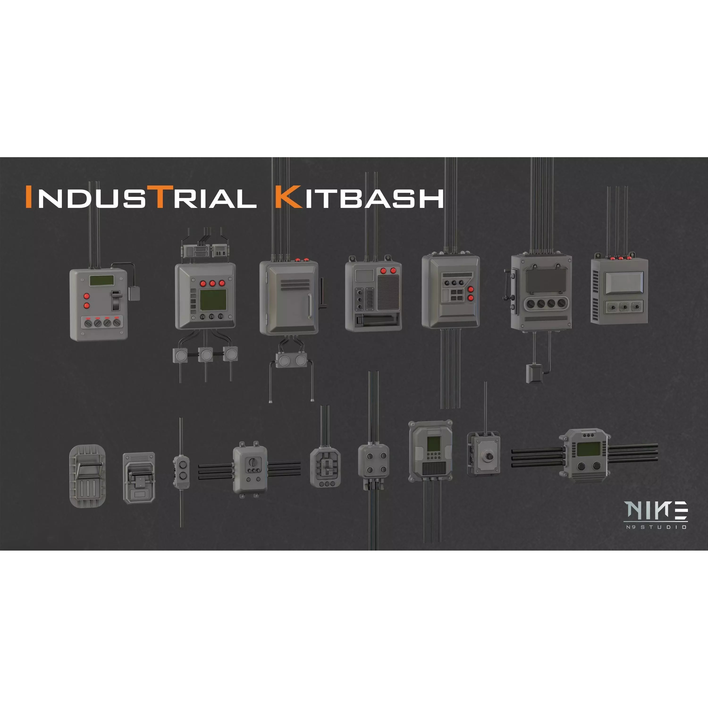 Industrial Kitbash - Game-Ready 3D Model - View 9