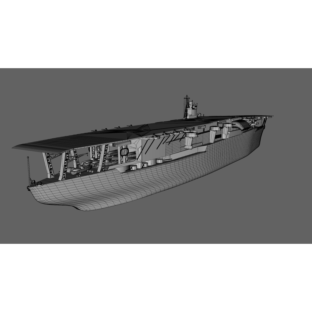 Akagi Aircraft Carrier 3D Model – Low Poly PBR Game Asset, FBX - View 10