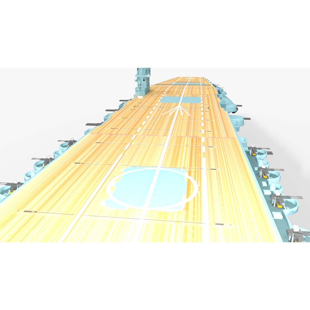 Akagi Aircraft Carrier 3D Model – Low Poly PBR Game Asset, FBX - View 5