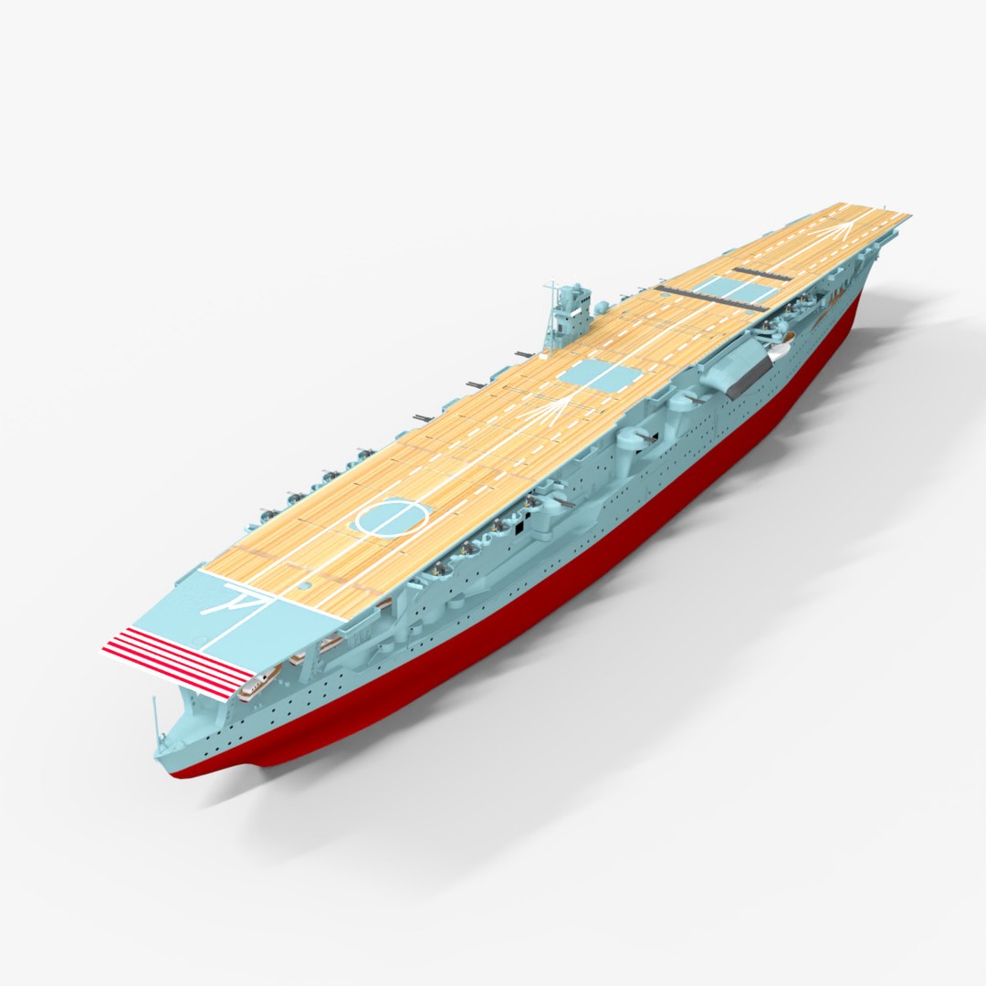 Akagi Aircraft Carrier 3D Model – Low Poly PBR Game Asset, FBX - View 7