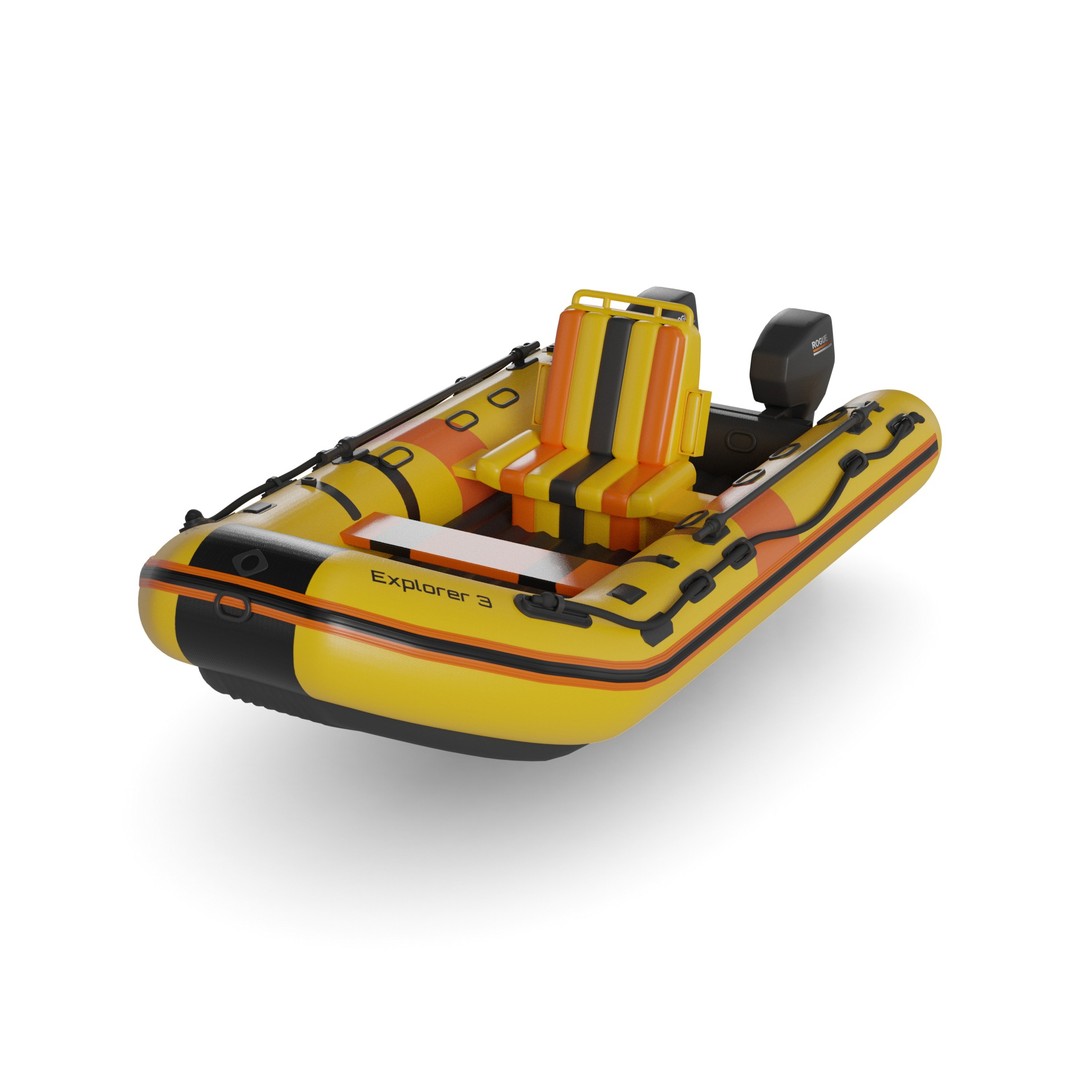 Inflatable Kayak 3D Model – Low Poly PBR Watercraft, FBX