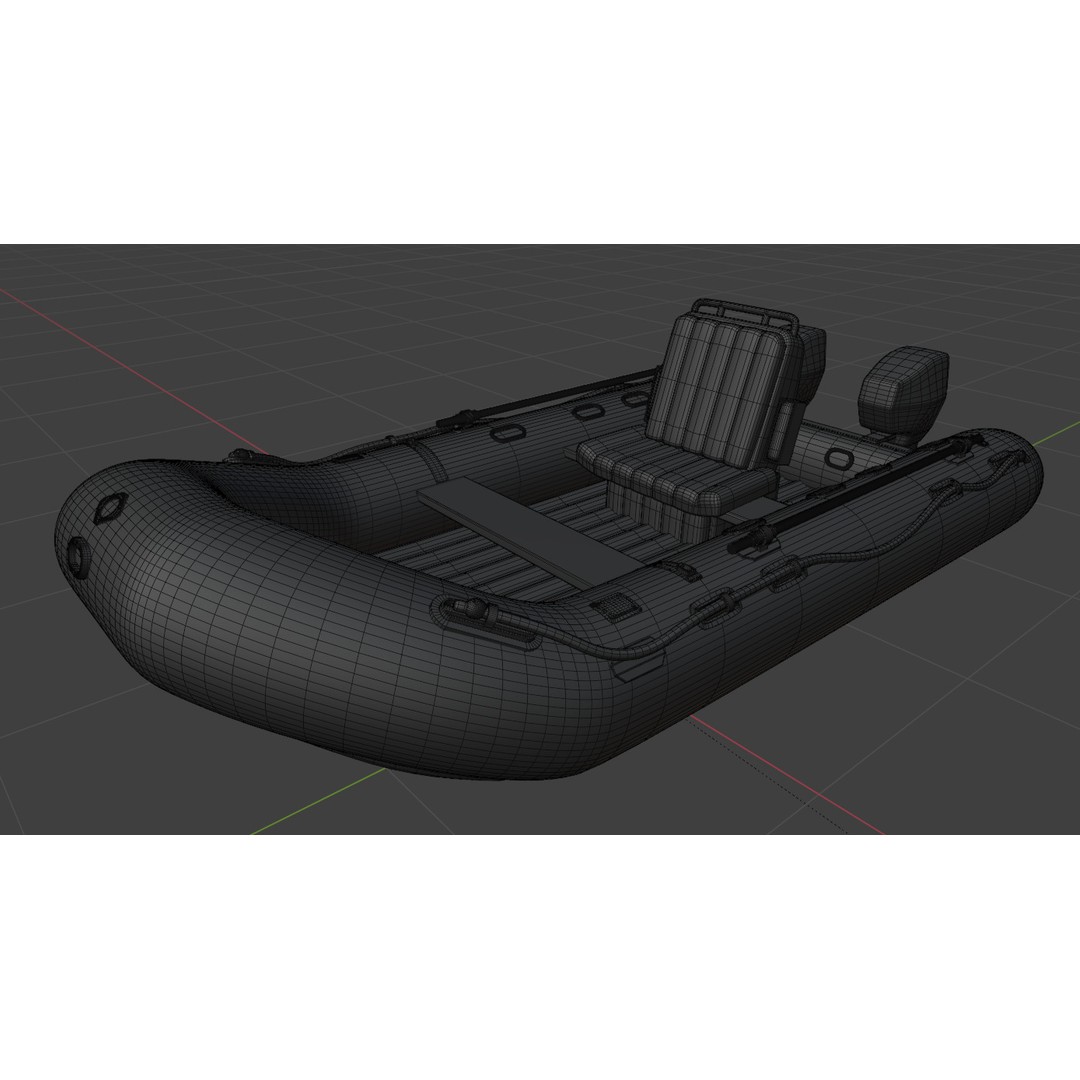 Inflatable Kayak 3D Model – Low Poly PBR Watercraft, FBX - View 10