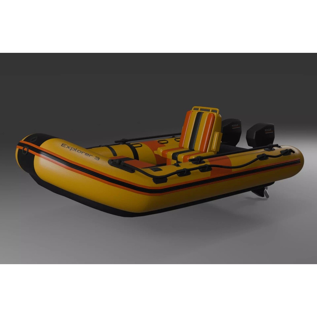 Inflatable Kayak 3D Model – Low Poly PBR Watercraft, FBX - View 2