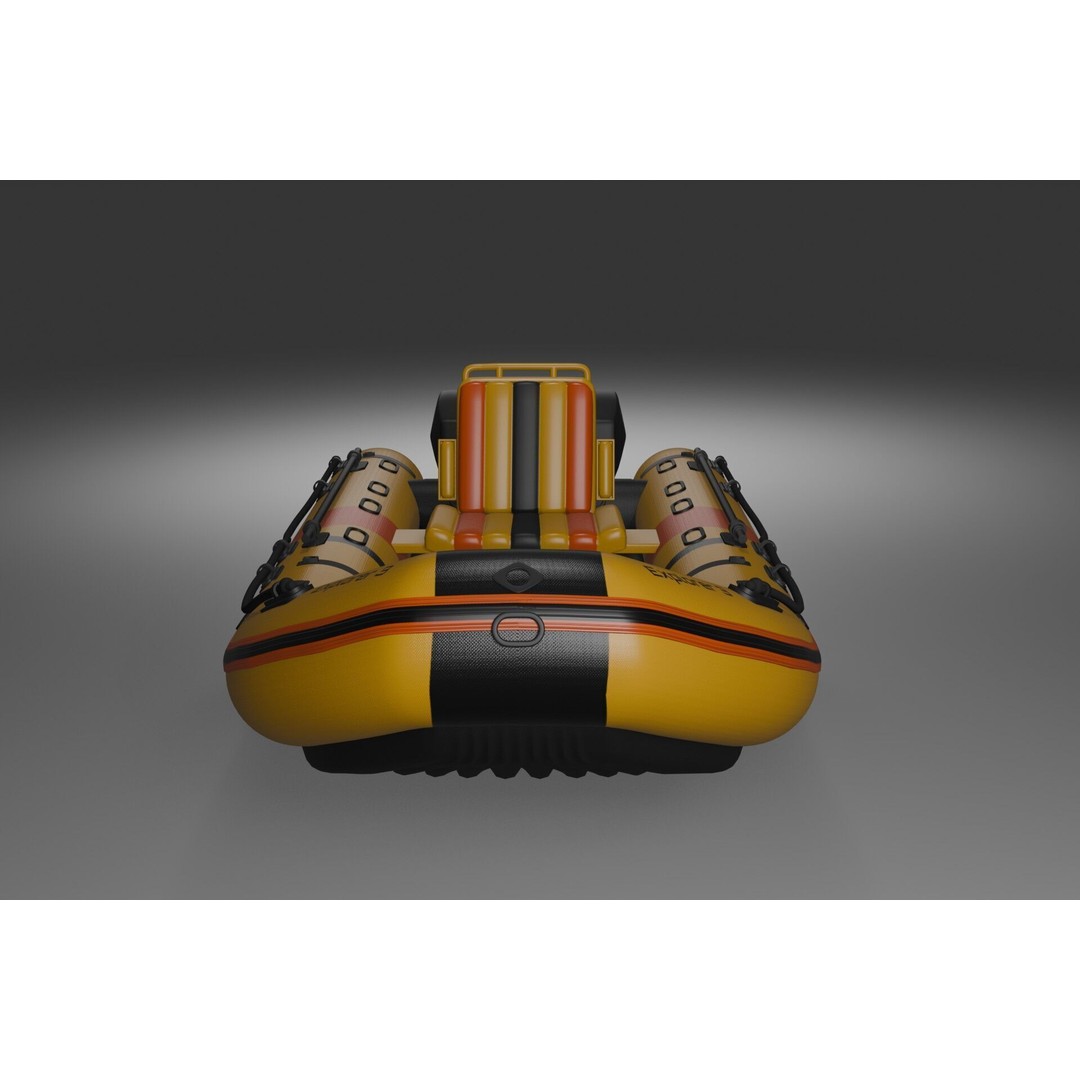 Inflatable Kayak 3D Model – Low Poly PBR Watercraft, FBX - View 3