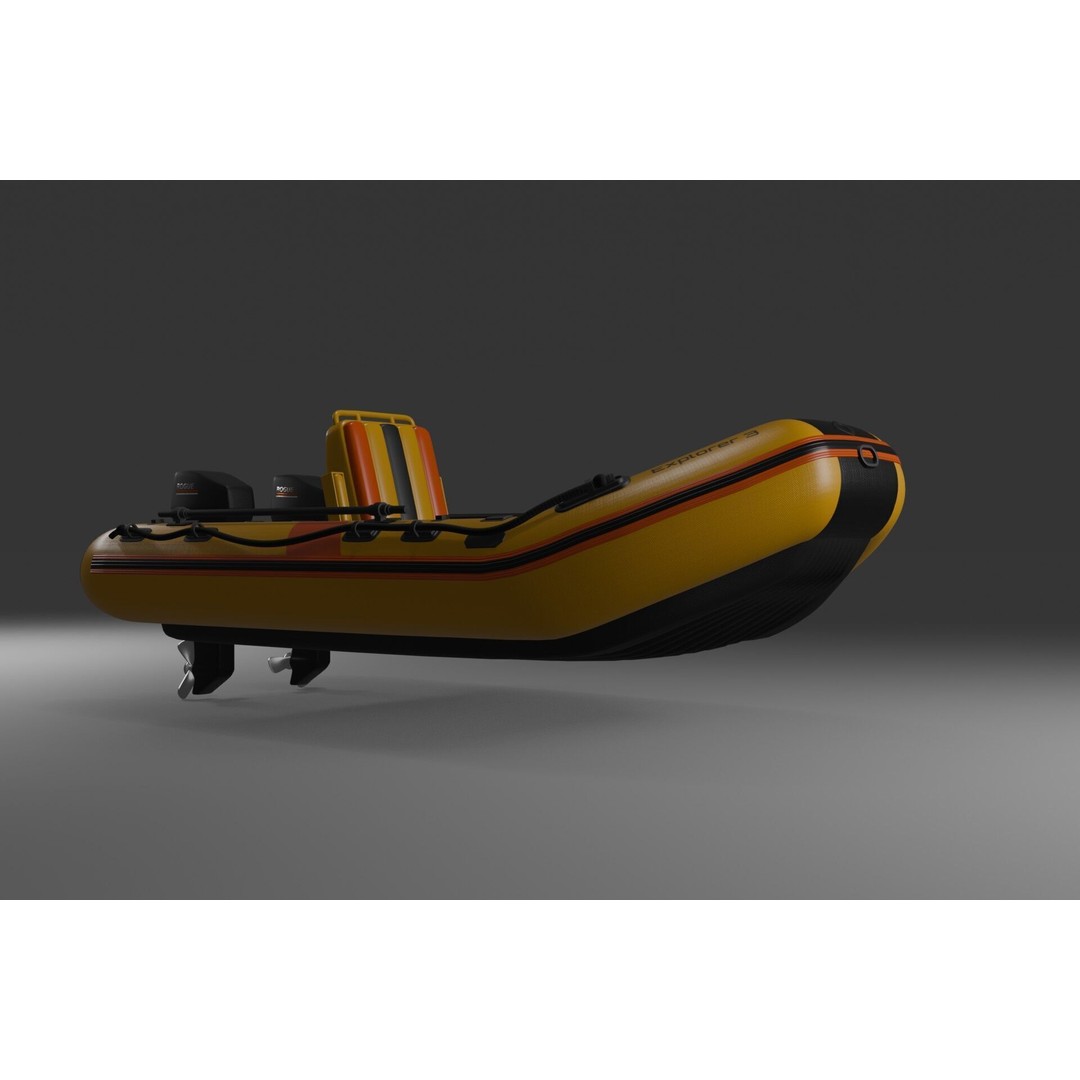 Inflatable Kayak 3D Model – Low Poly PBR Watercraft, FBX - View 4