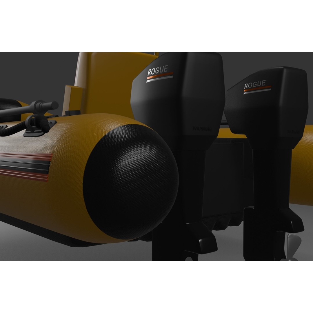 Inflatable Kayak 3D Model – Low Poly PBR Watercraft, FBX - View 8