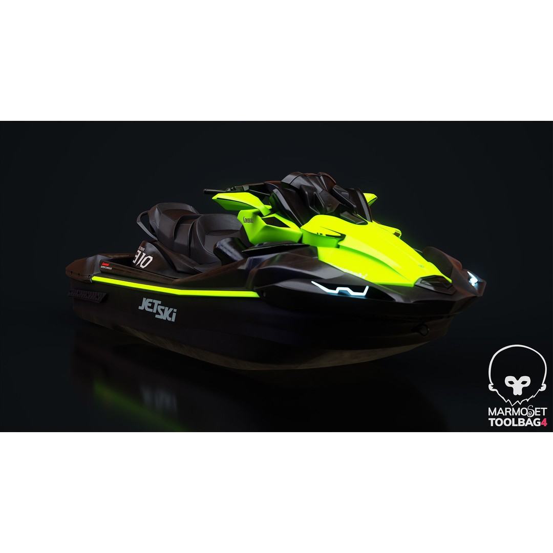 Kawasaki Ultra 310 LX Jet Ski 3D Model – High Poly PBR Asset, FBX, Blender - View 11