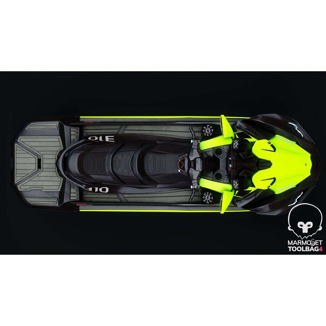 Kawasaki Ultra 310 LX Jet Ski 3D Model – High Poly PBR Asset, FBX, Blender - View 12