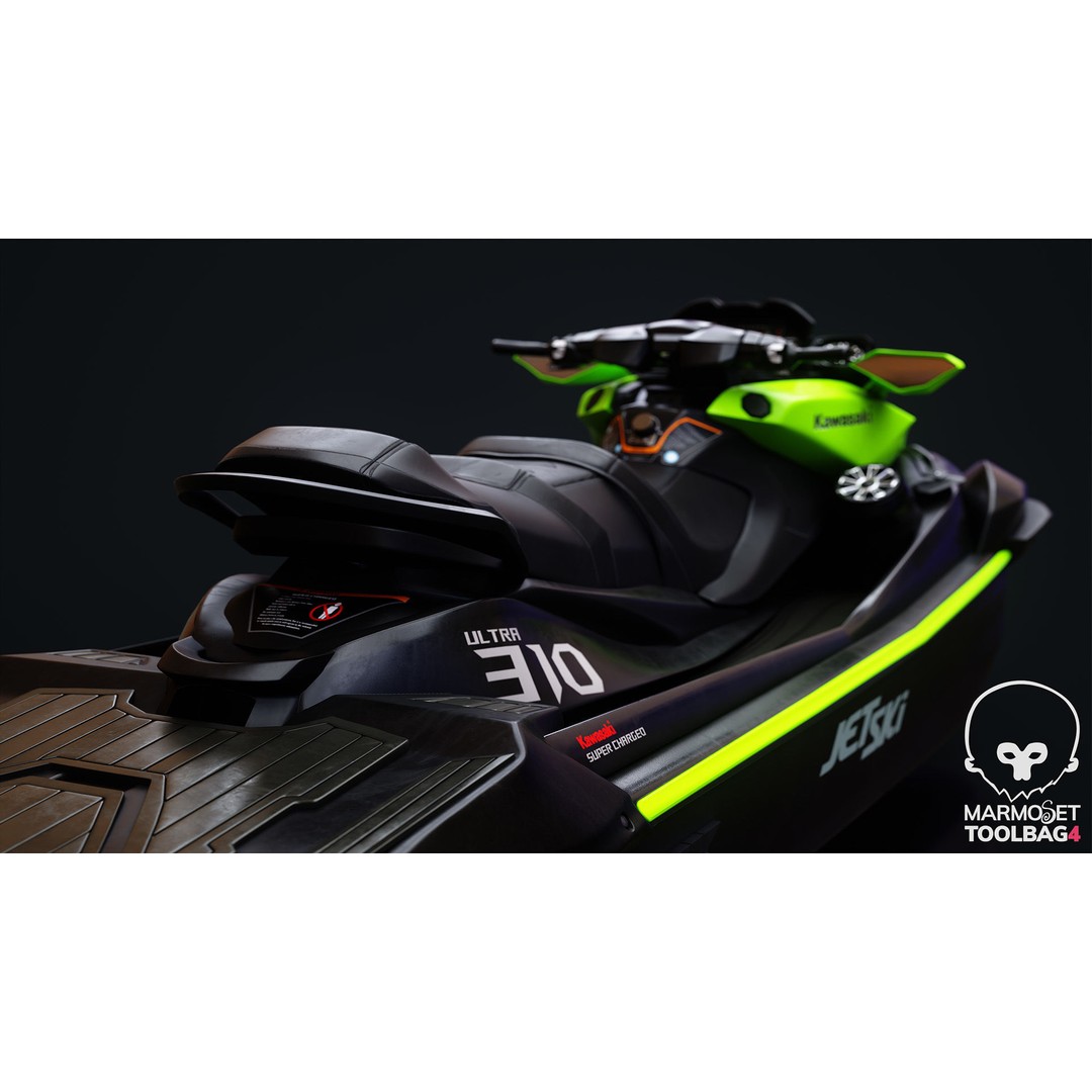Kawasaki Ultra 310 LX Jet Ski 3D Model – High Poly PBR Asset, FBX, Blender - View 13