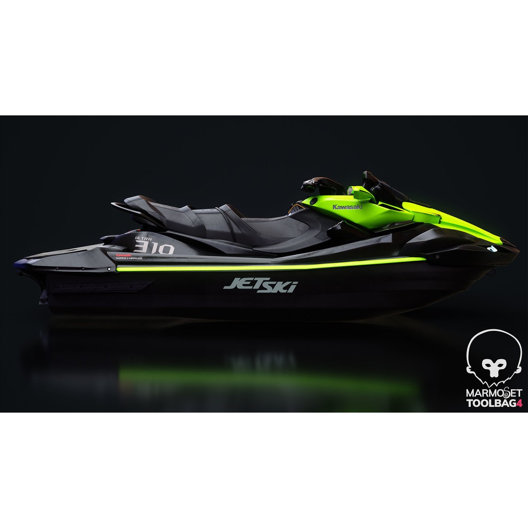 Kawasaki Ultra 310 LX Jet Ski 3D Model – High Poly PBR Asset, FBX, Blender - View 3