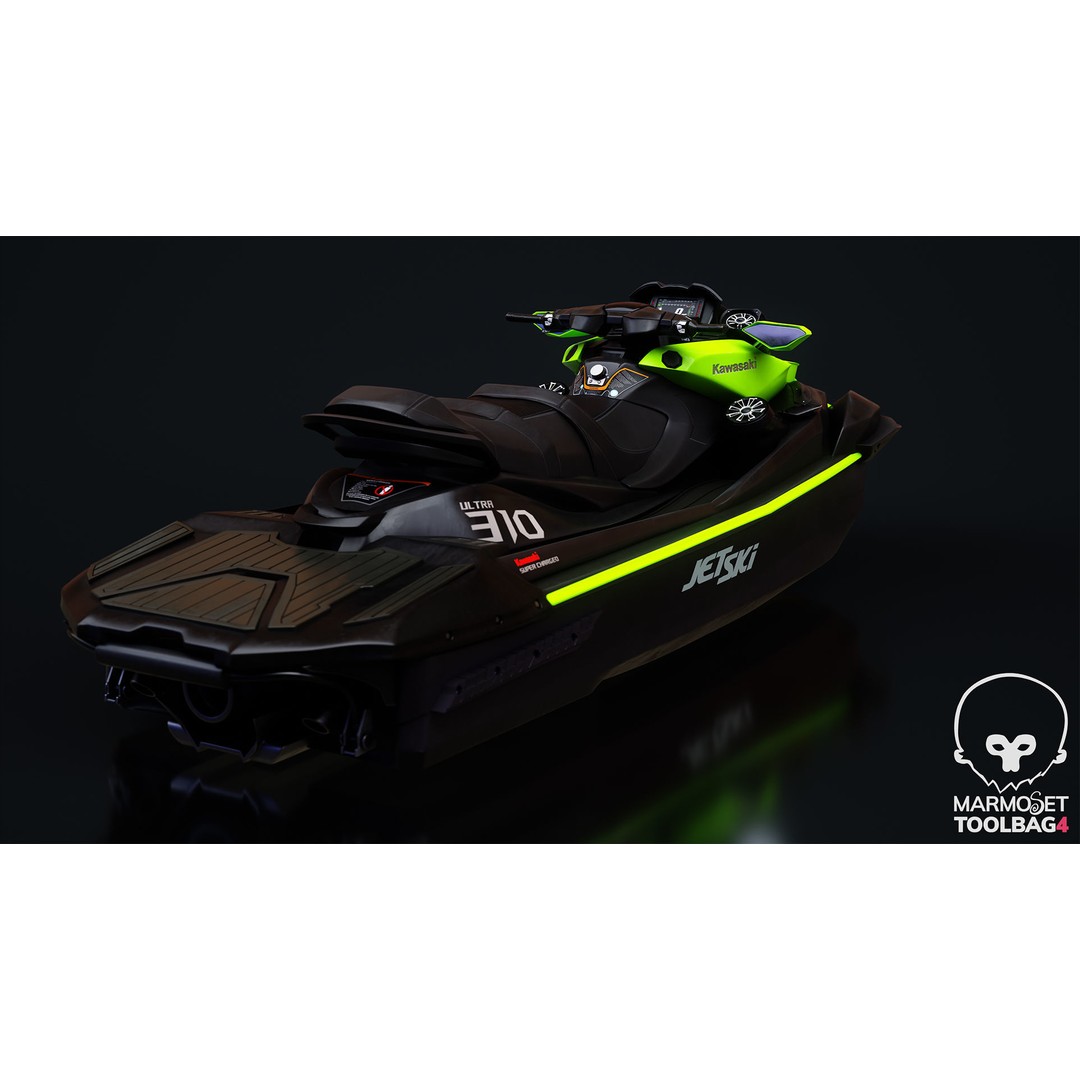 Kawasaki Ultra 310 LX Jet Ski 3D Model – High Poly PBR Asset, FBX, Blender - View 5