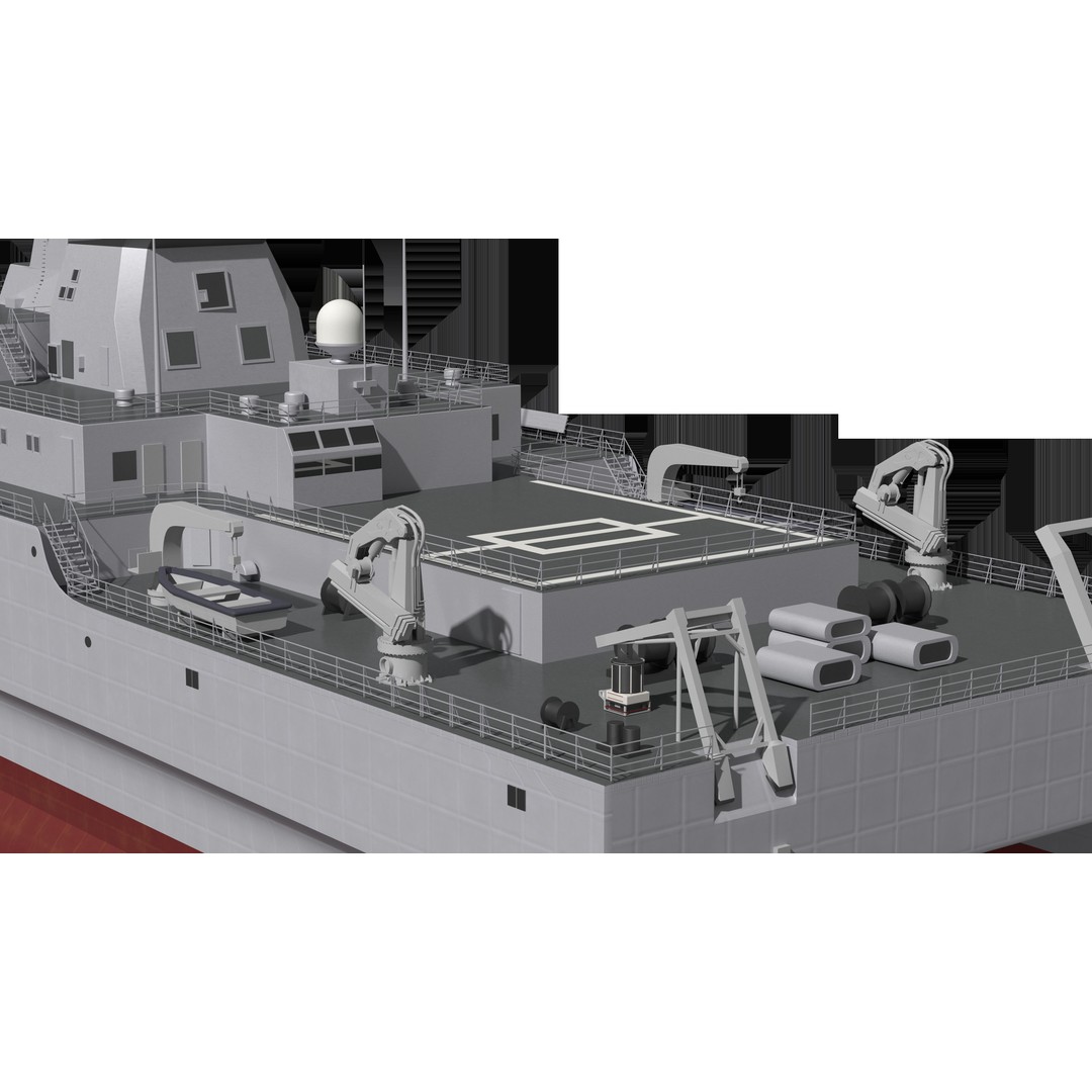 Chinese Navy 927 3D Model – Catamaran Acoustic Surveillance Ship, FBX, OBJ - View 13