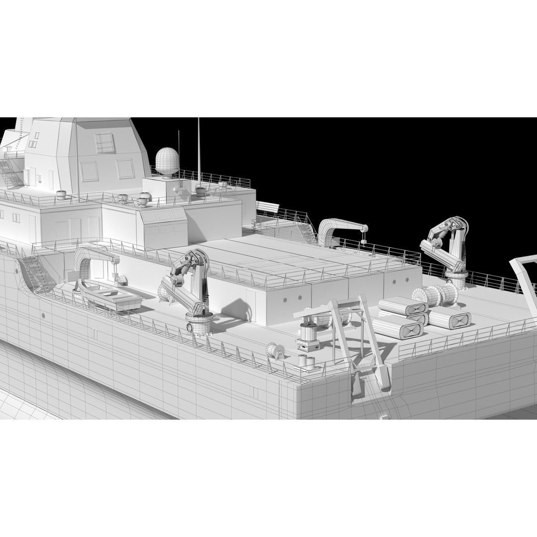 Chinese Navy 927 3D Model – Catamaran Acoustic Surveillance Ship, FBX, OBJ - View 22