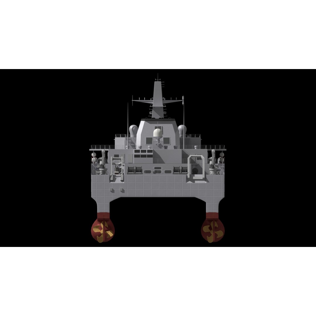 Chinese Navy 927 3D Model – Catamaran Acoustic Surveillance Ship, FBX, OBJ - View 7