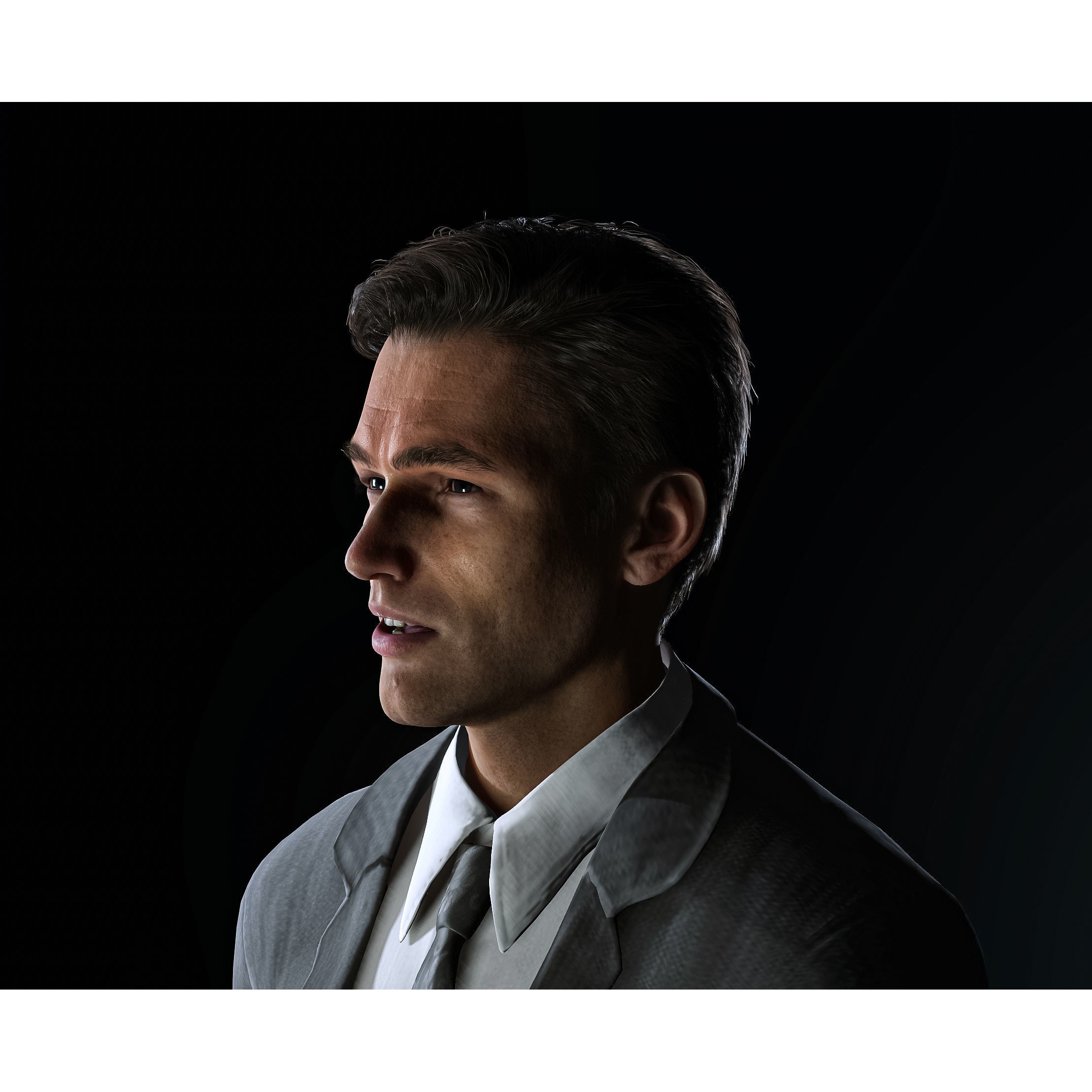 Realistic Man Grey Suit - Low-Poly Game-Ready 3D Model - View 11