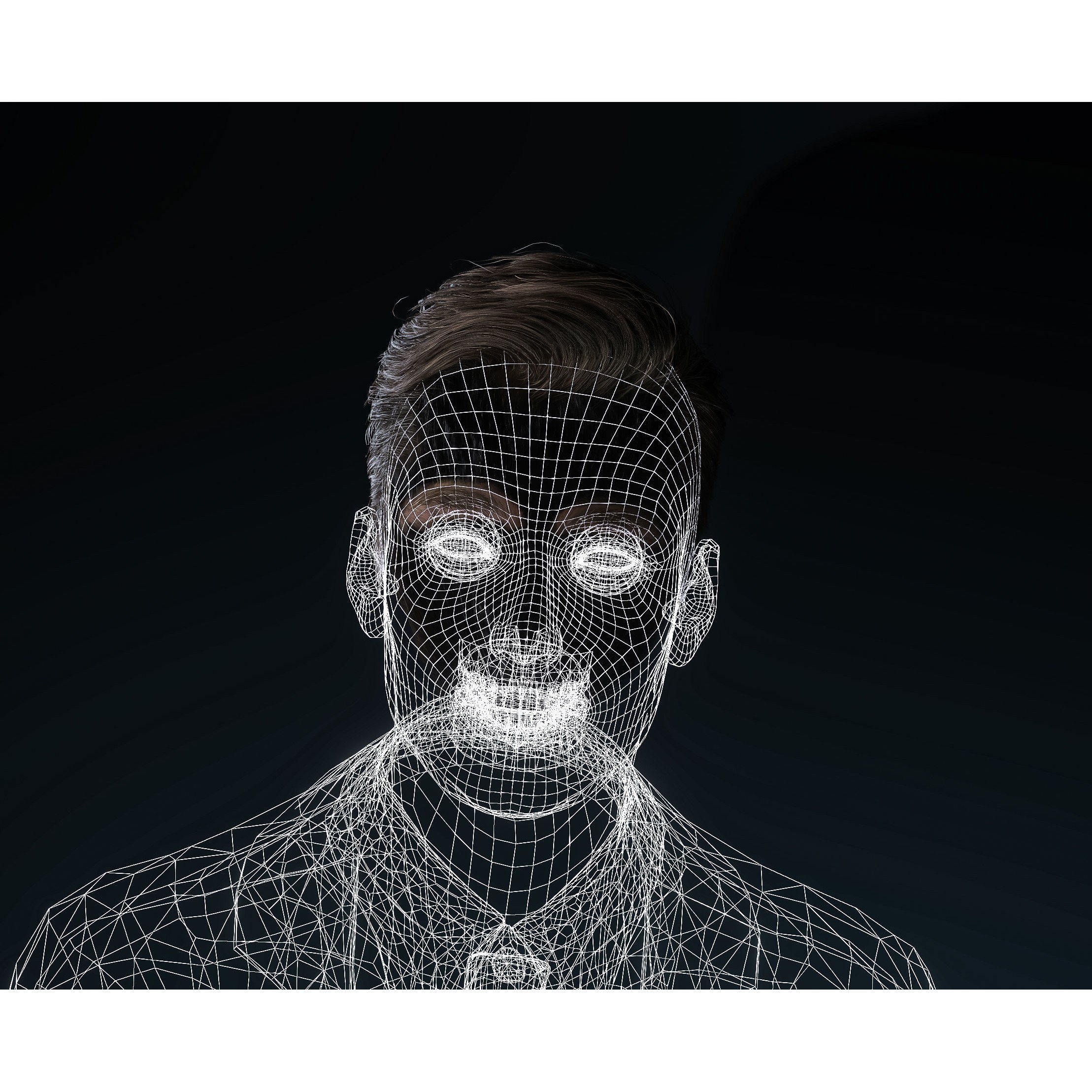 Realistic Man Grey Suit - Low-Poly Game-Ready 3D Model - View 20