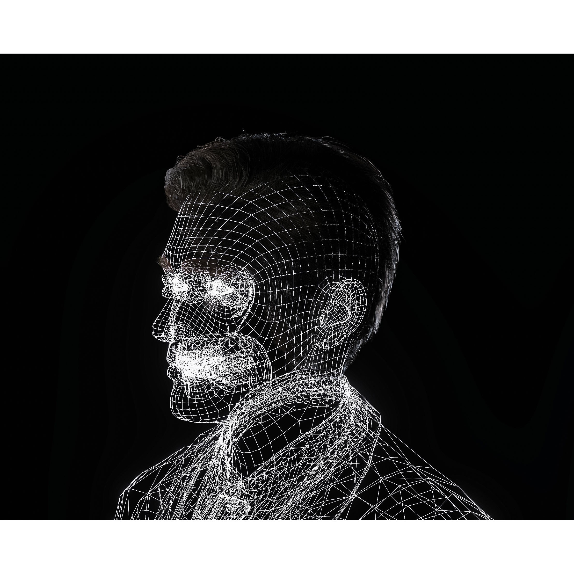 Realistic Man Grey Suit - Low-Poly Game-Ready 3D Model - View 21