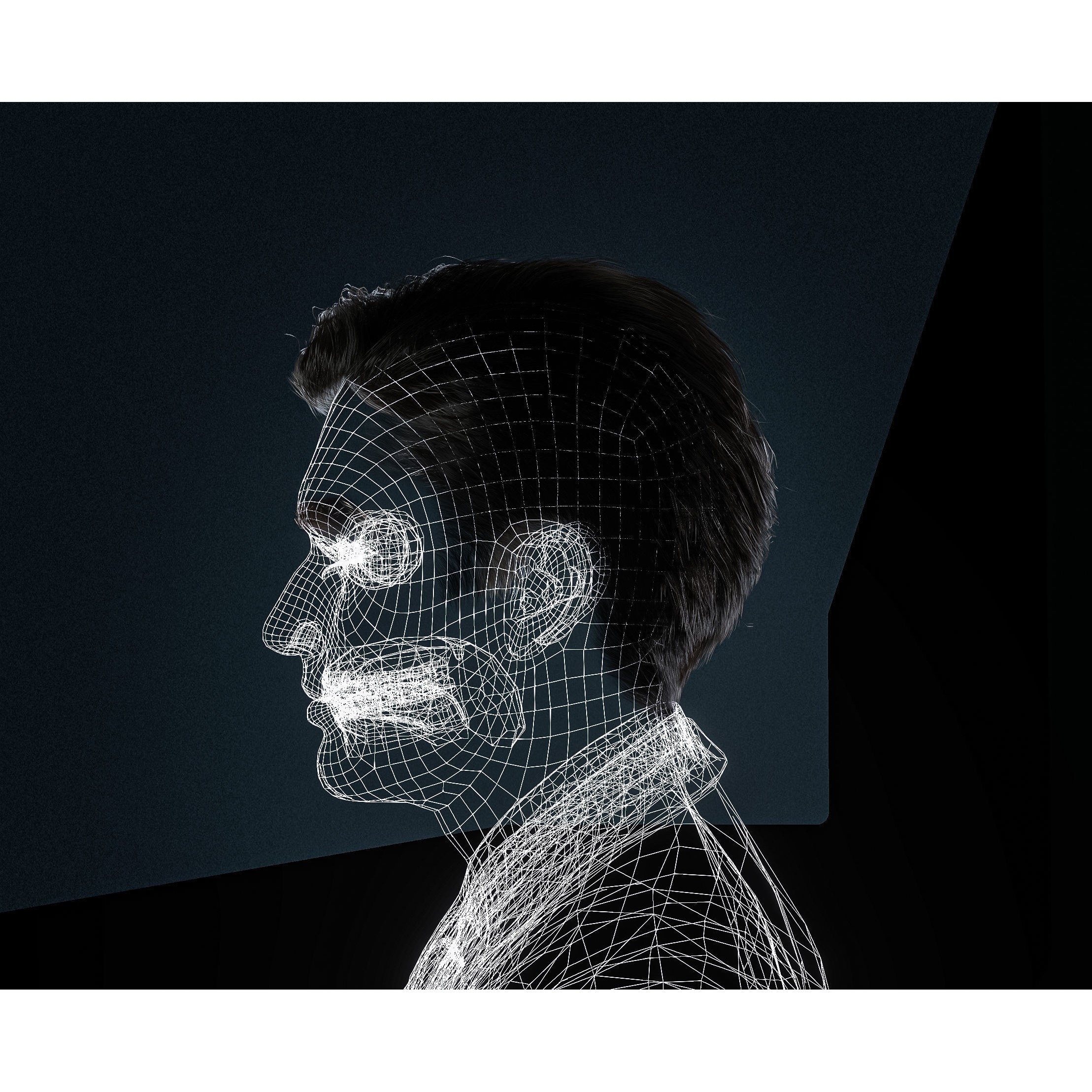 Realistic Man Grey Suit - Low-Poly Game-Ready 3D Model - View 22