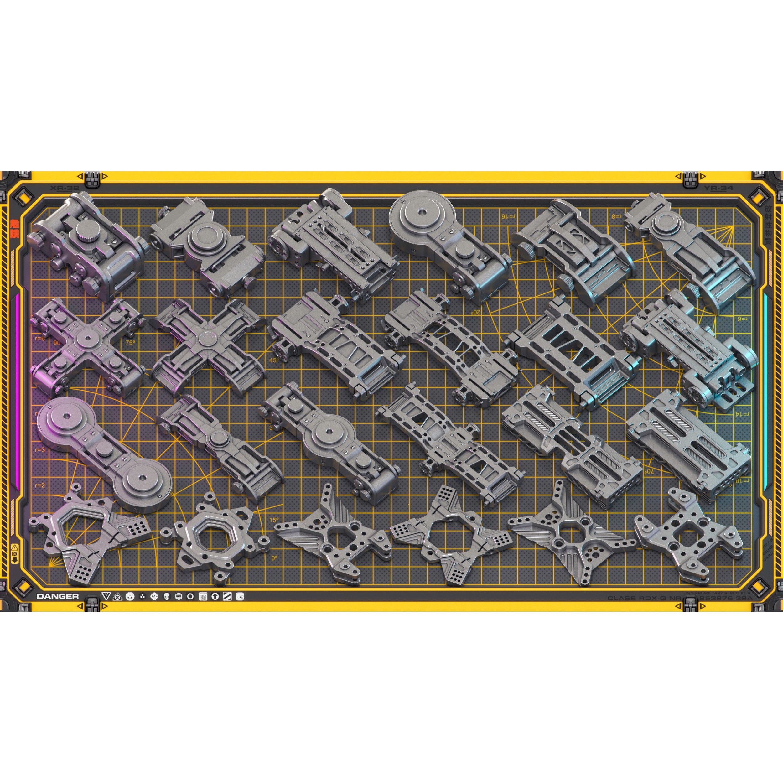 Sci-Fi Hard Surface Mechanical Kitbash - Game-Ready 3D Model - View 10