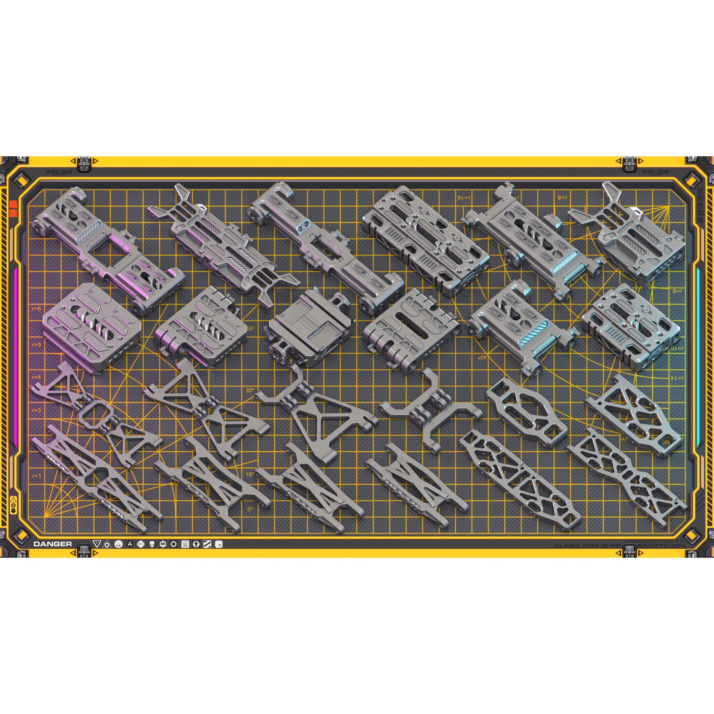 Sci-Fi Hard Surface Mechanical Kitbash - Game-Ready 3D Model - View 11