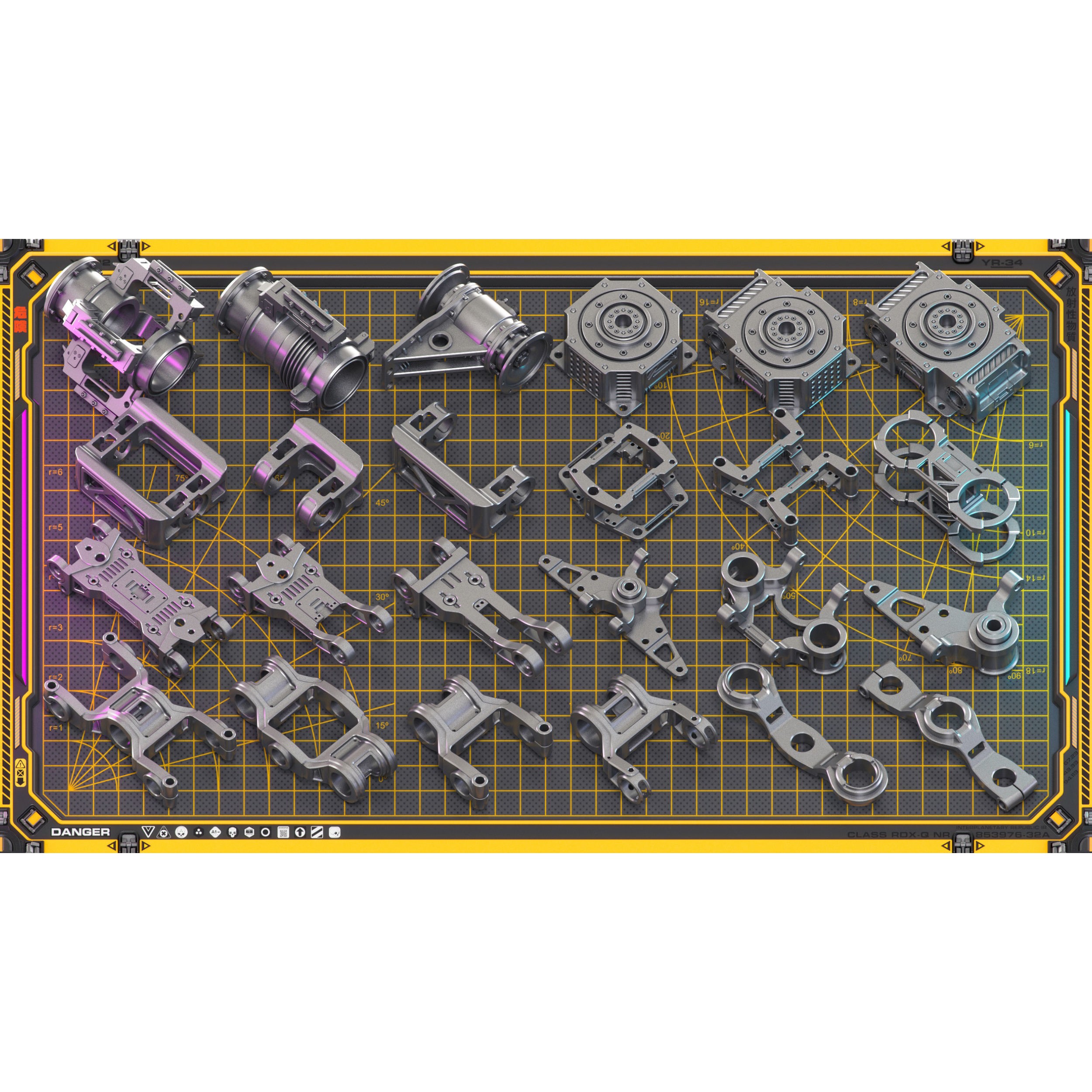 Sci-Fi Hard Surface Mechanical Kitbash - Game-Ready 3D Model - View 13