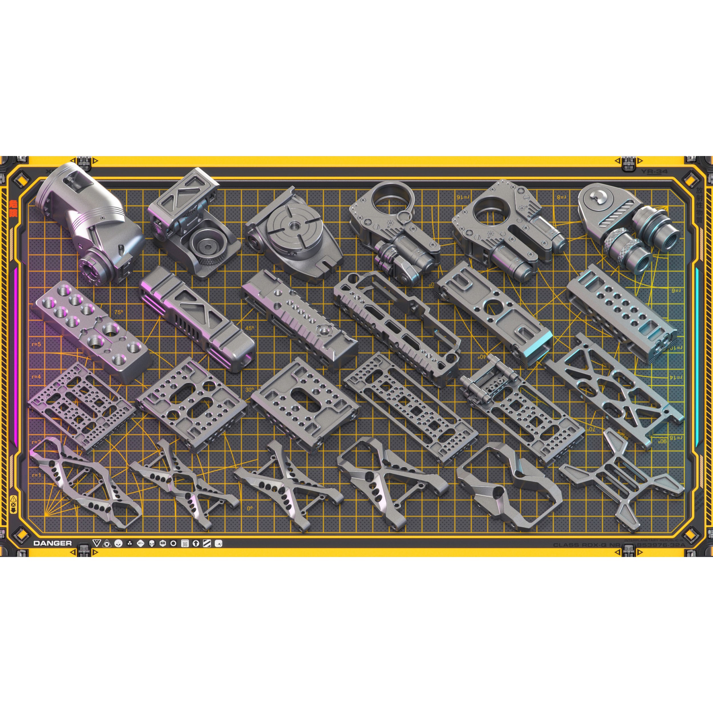 Sci-Fi Hard Surface Mechanical Kitbash - Game-Ready 3D Model - View 14