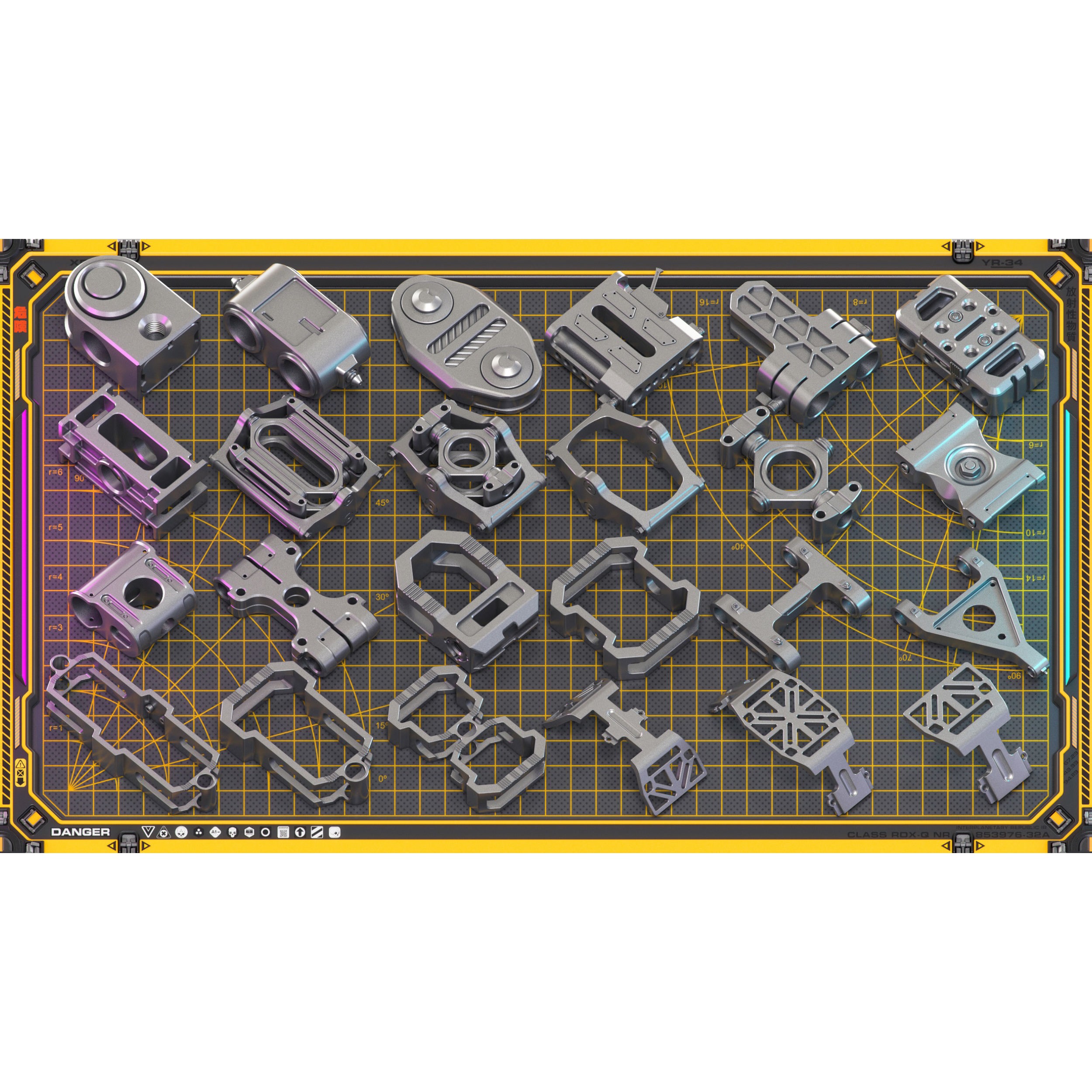 Sci-Fi Hard Surface Mechanical Kitbash - Game-Ready 3D Model - View 15