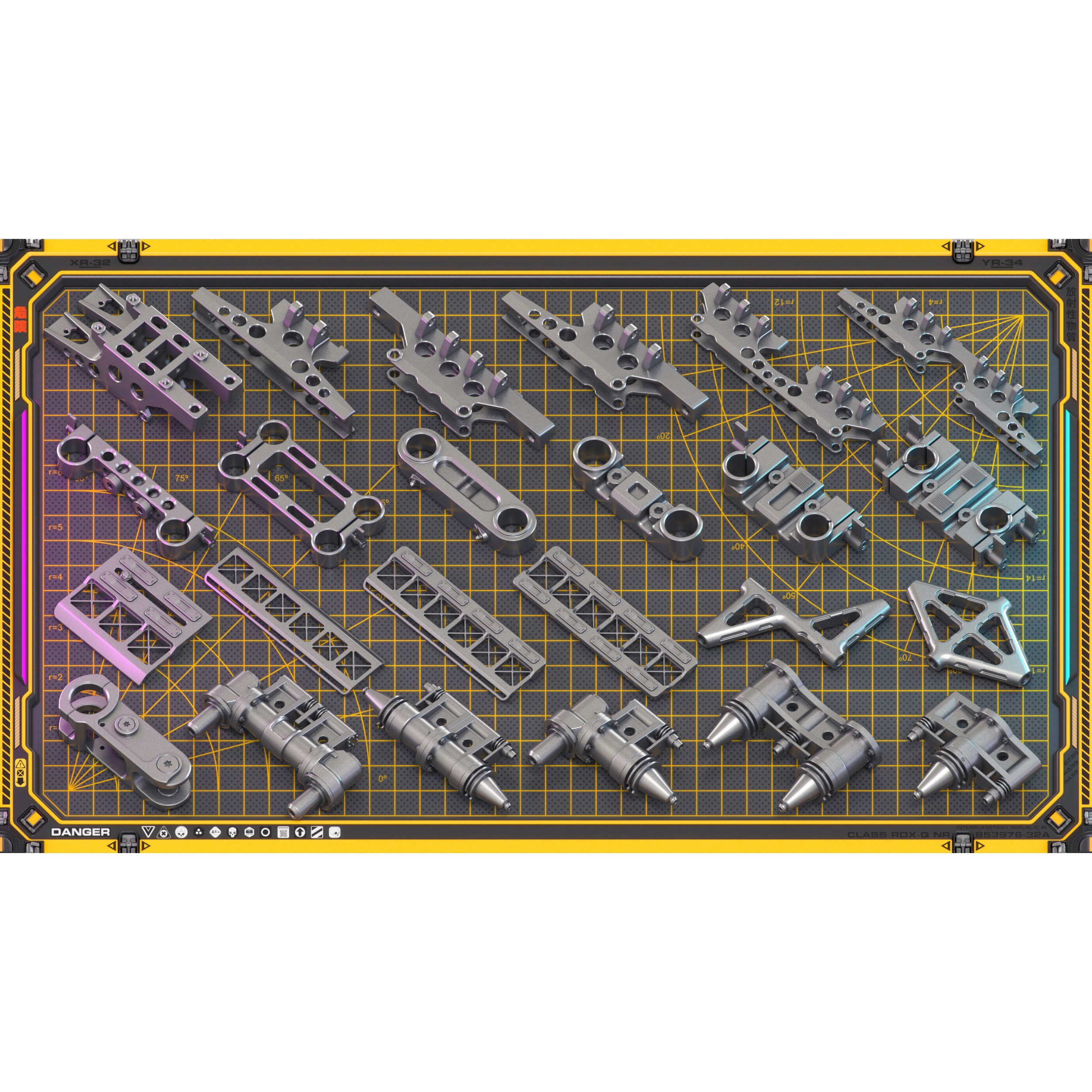 Sci-Fi Hard Surface Mechanical Kitbash - Game-Ready 3D Model - View 16