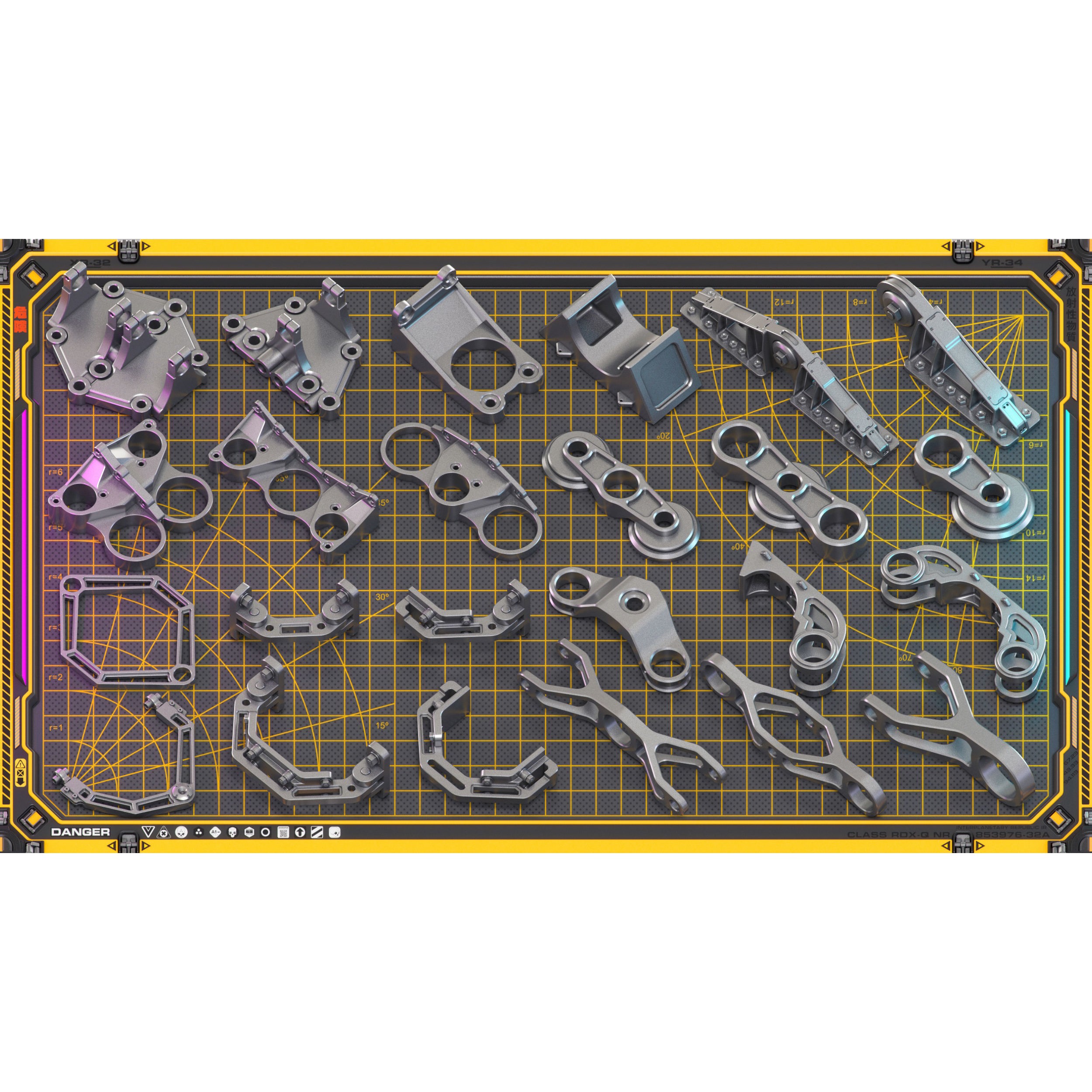 Sci-Fi Hard Surface Mechanical Kitbash - Game-Ready 3D Model - View 17