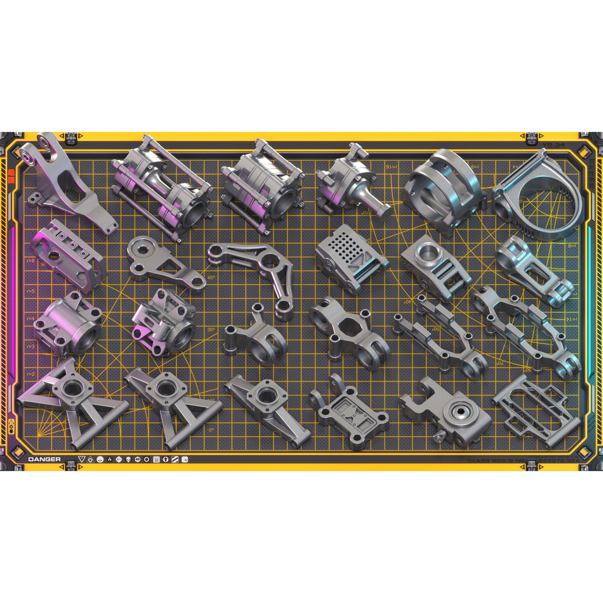 Sci-Fi Hard Surface Mechanical Kitbash - Game-Ready 3D Model - View 20