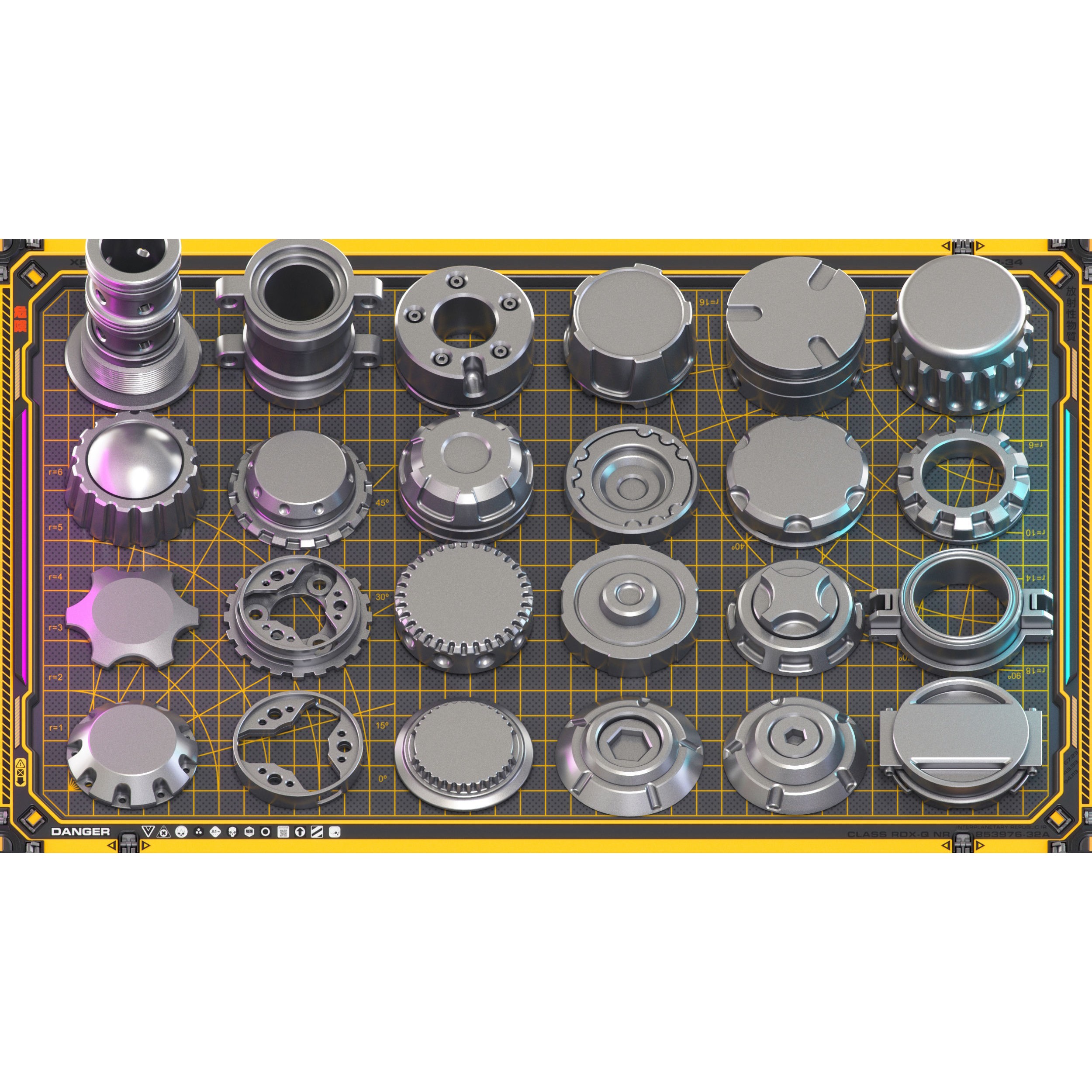 Sci-Fi Hard Surface Mechanical Kitbash - Game-Ready 3D Model - View 23