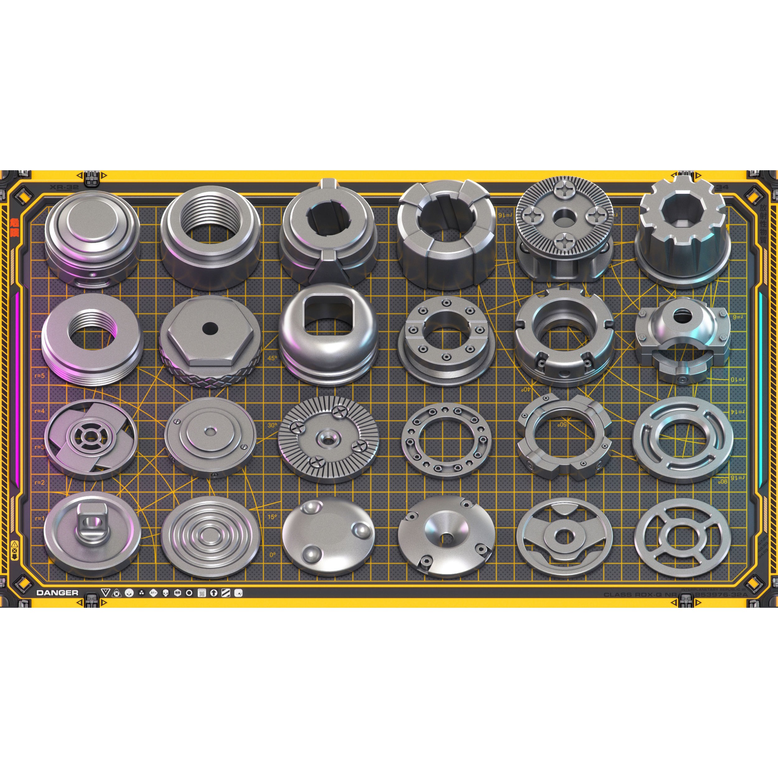 Sci-Fi Hard Surface Mechanical Kitbash - Game-Ready 3D Model - View 24