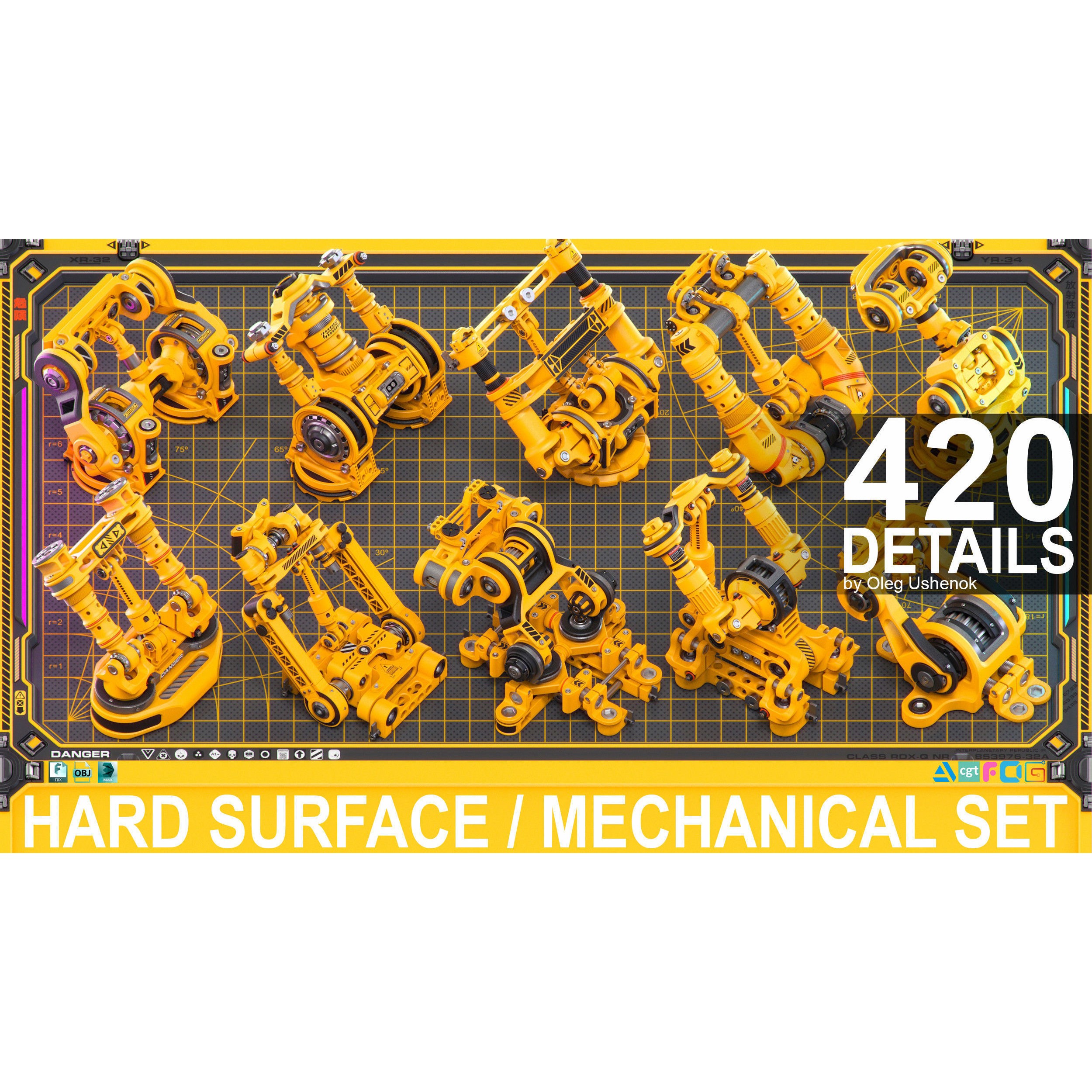 Sci-Fi Hard Surface Mechanical Kitbash - Game-Ready 3D Model - View 3