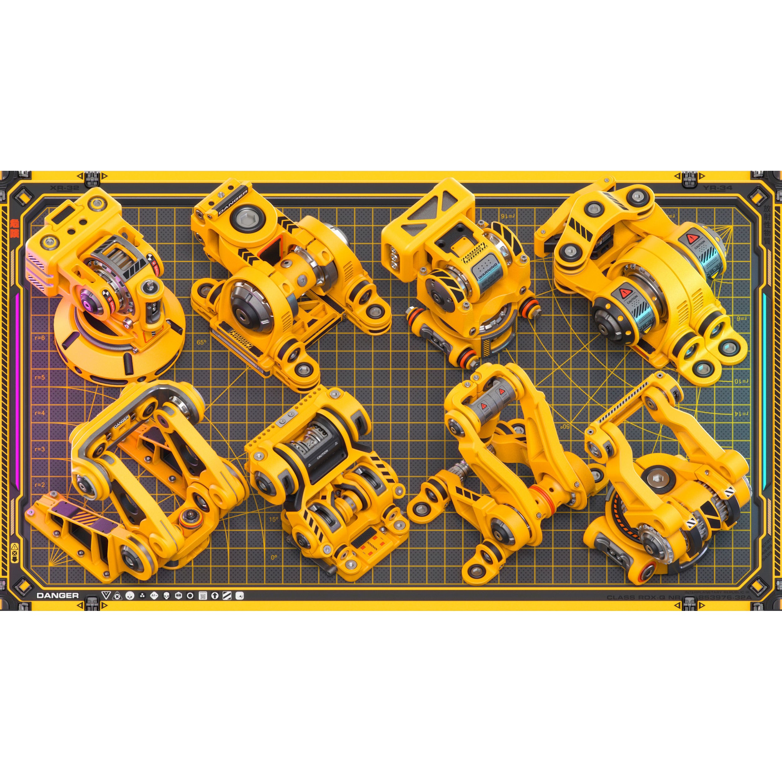 Sci-Fi Hard Surface Mechanical Kitbash - Game-Ready 3D Model - View 6