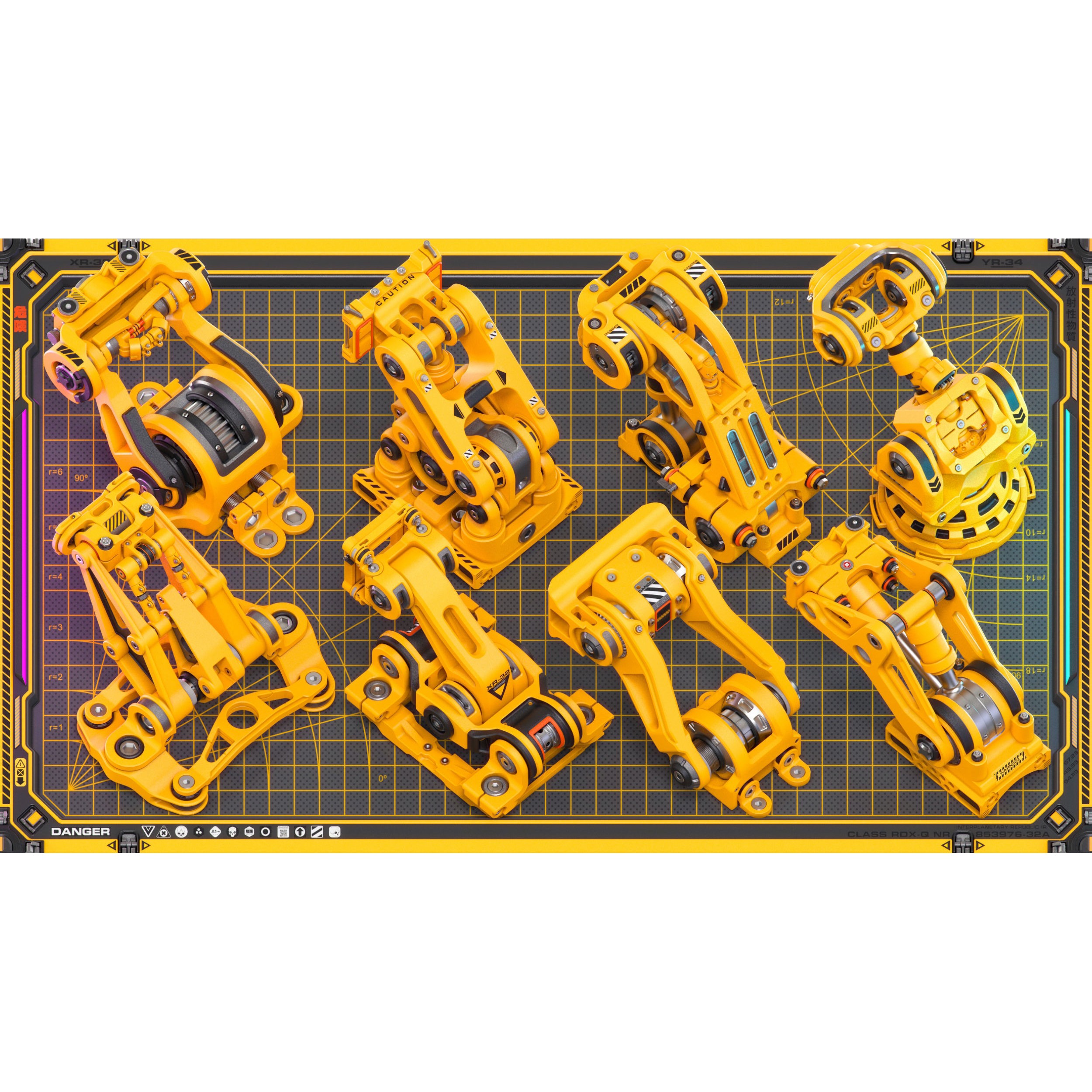 Sci-Fi Hard Surface Mechanical Kitbash - Game-Ready 3D Model - View 8