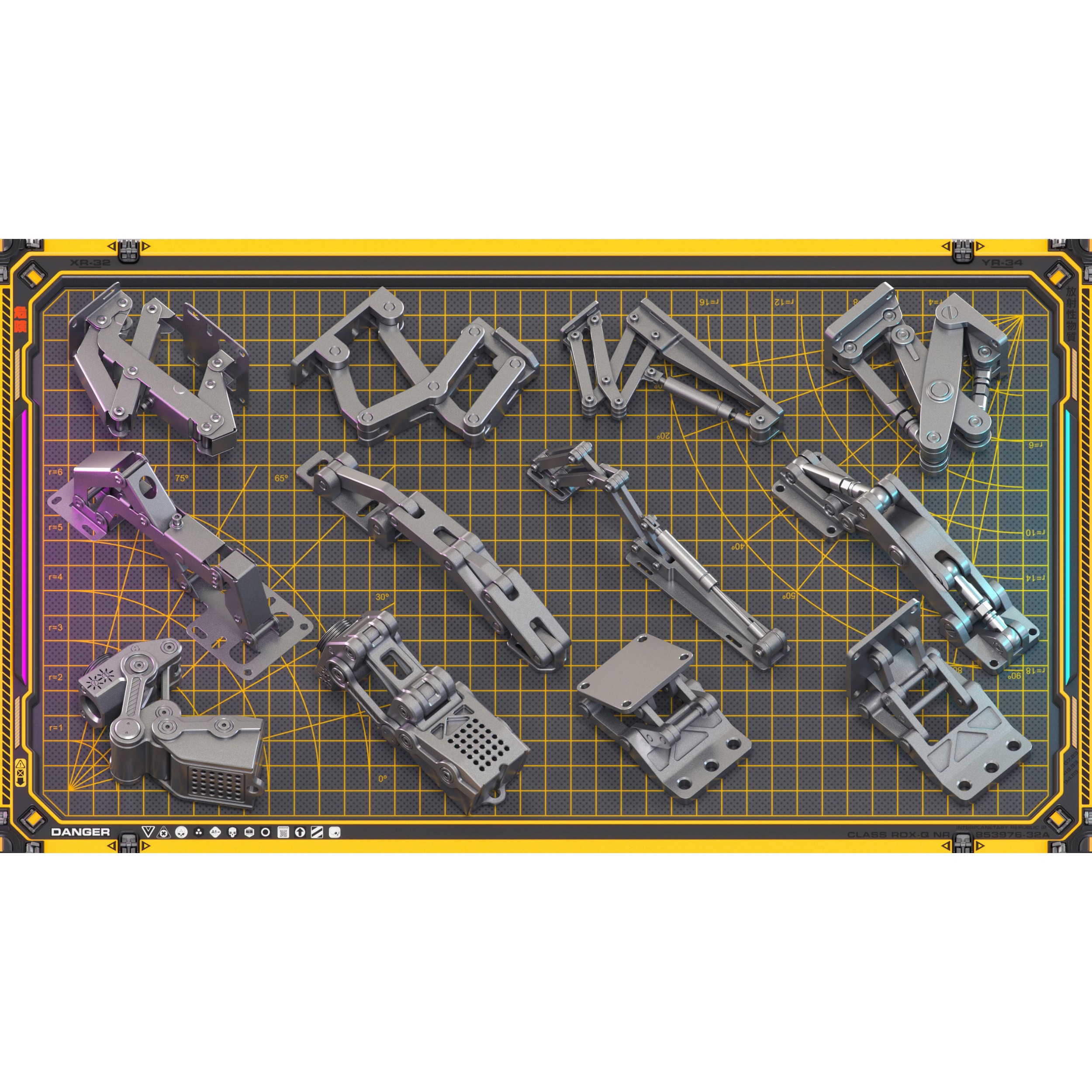 Sci-Fi Hard Surface Mechanical Kitbash - Game-Ready 3D Model - View 9