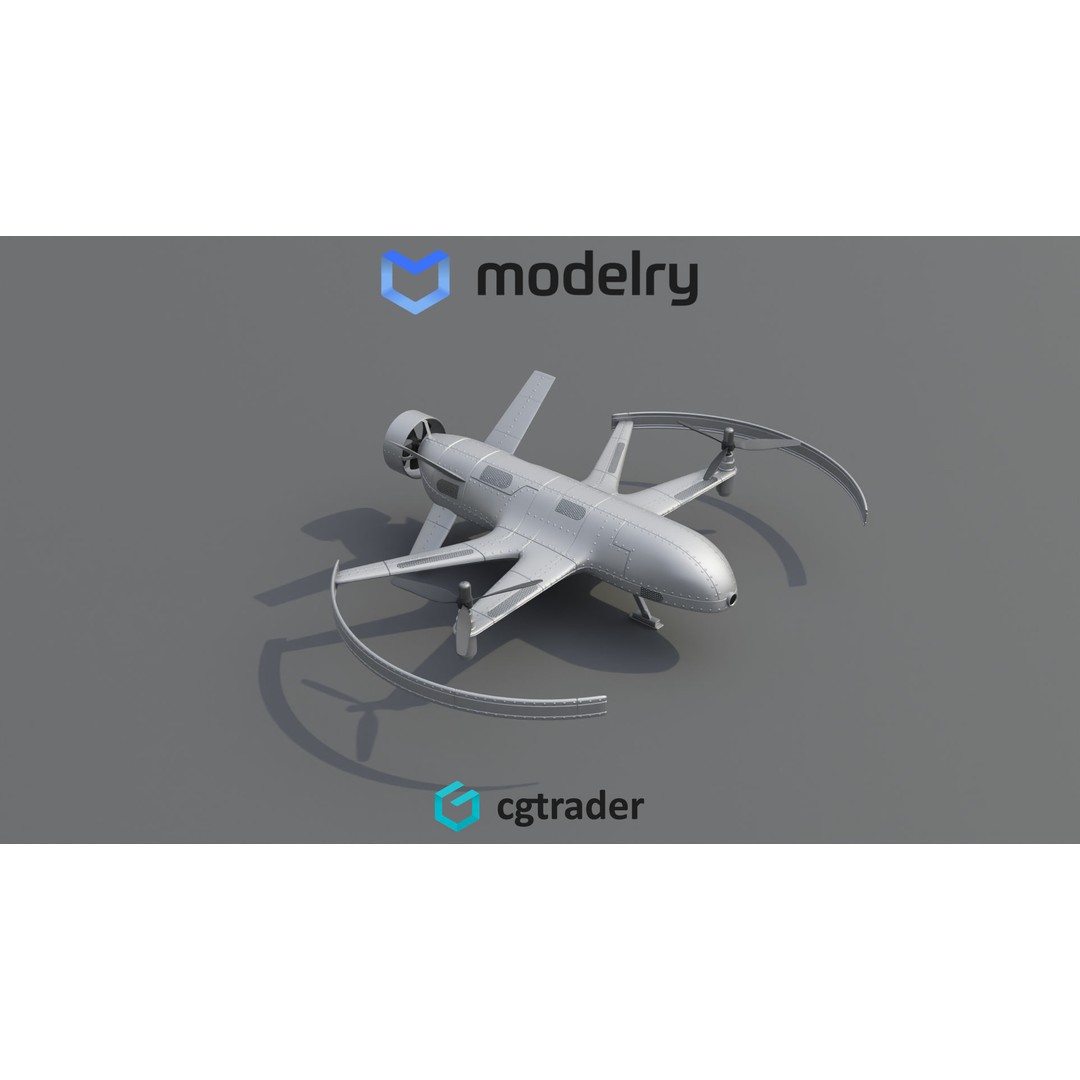 Naval Drone 3D Model – Futuristic Military Vessel, FBX, PBR Textures - View 3