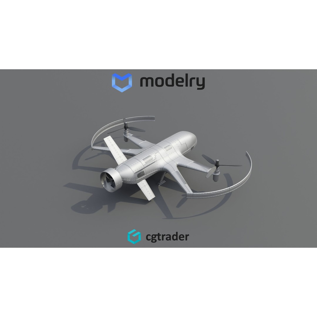 Naval Drone 3D Model – Futuristic Military Vessel, FBX, PBR Textures - View 4