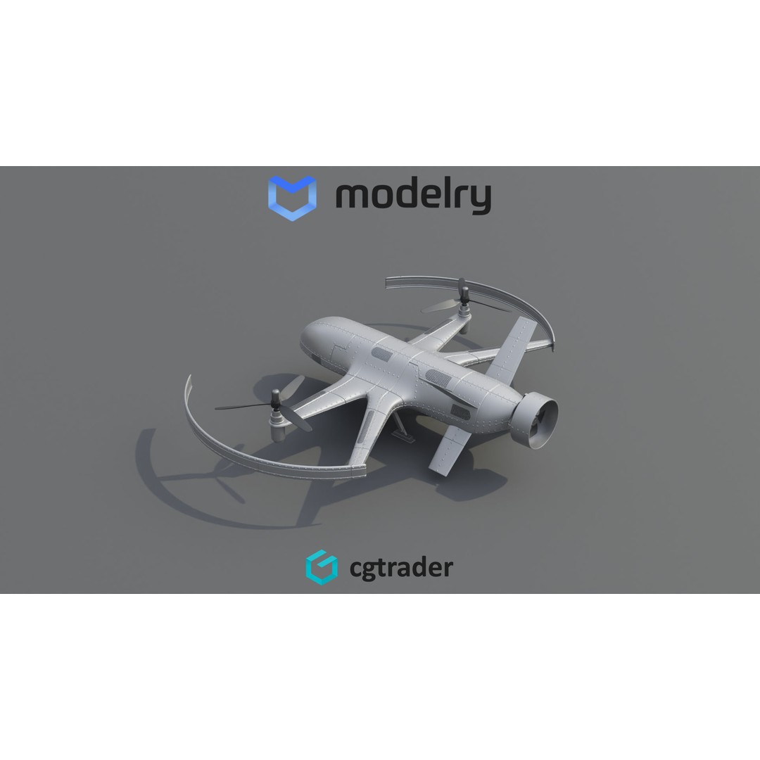 Naval Drone 3D Model – Futuristic Military Vessel, FBX, PBR Textures - View 5