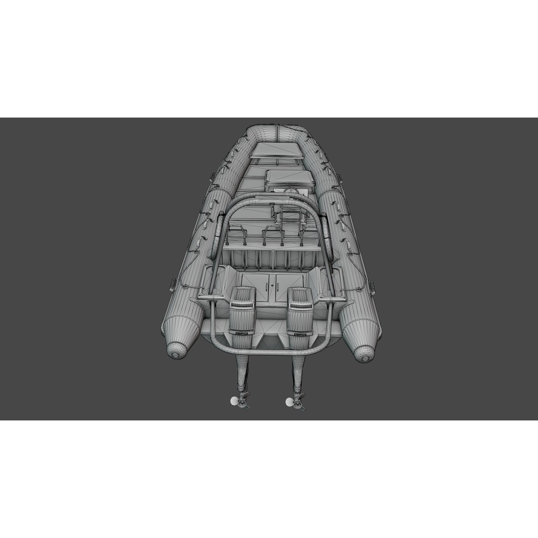 Inflatable Boat 3D Model – Low Poly Game Ready Asset, PBR Textures