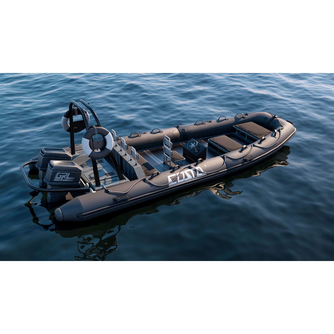 Inflatable Boat 3D Model – Low Poly Game Ready Asset, PBR Textures - View 5