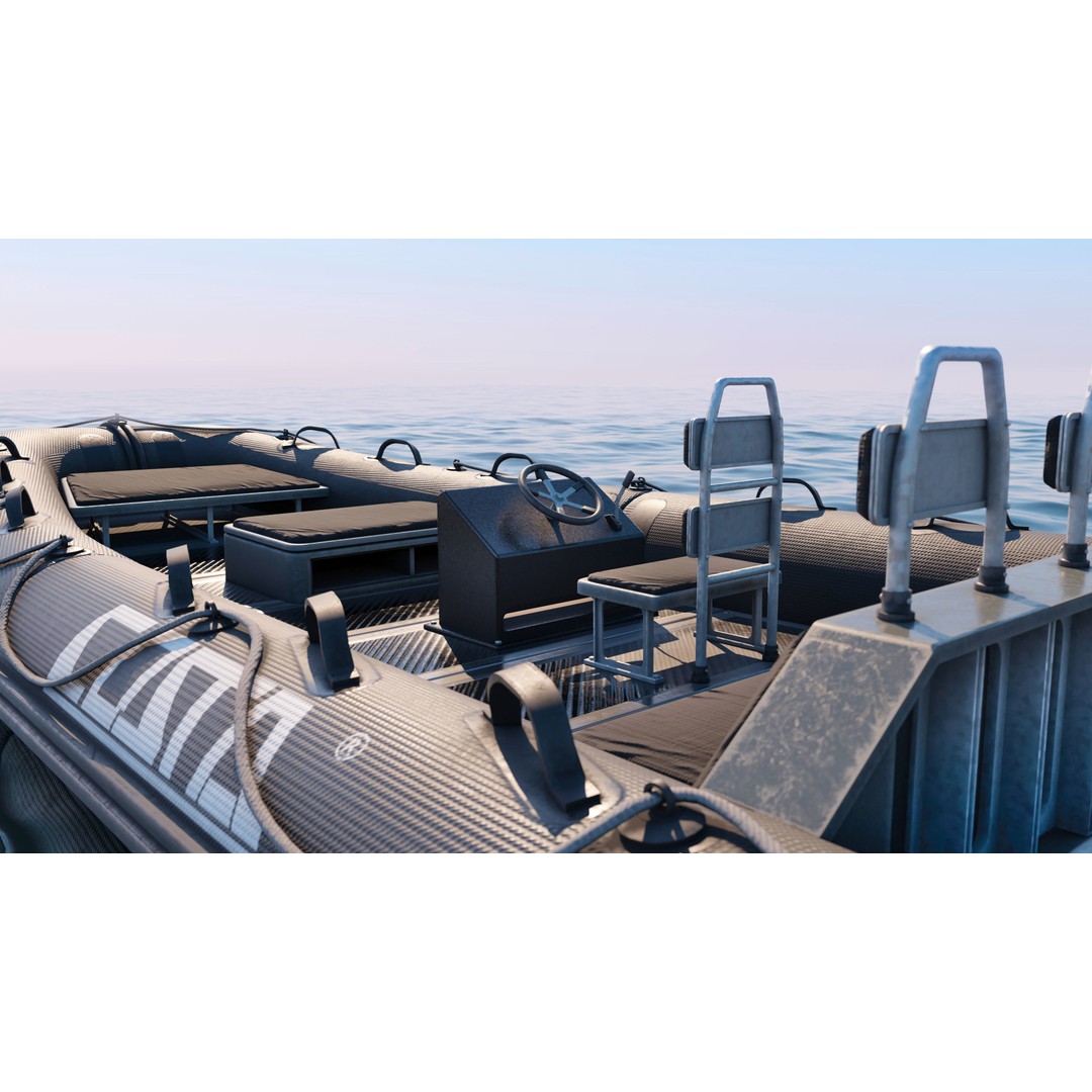 Inflatable Boat 3D Model – Low Poly Game Ready Asset, PBR Textures - View 7