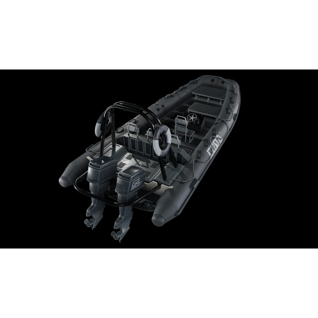 Inflatable Boat 3D Model – Low Poly Game Ready Asset, PBR Textures - View 8
