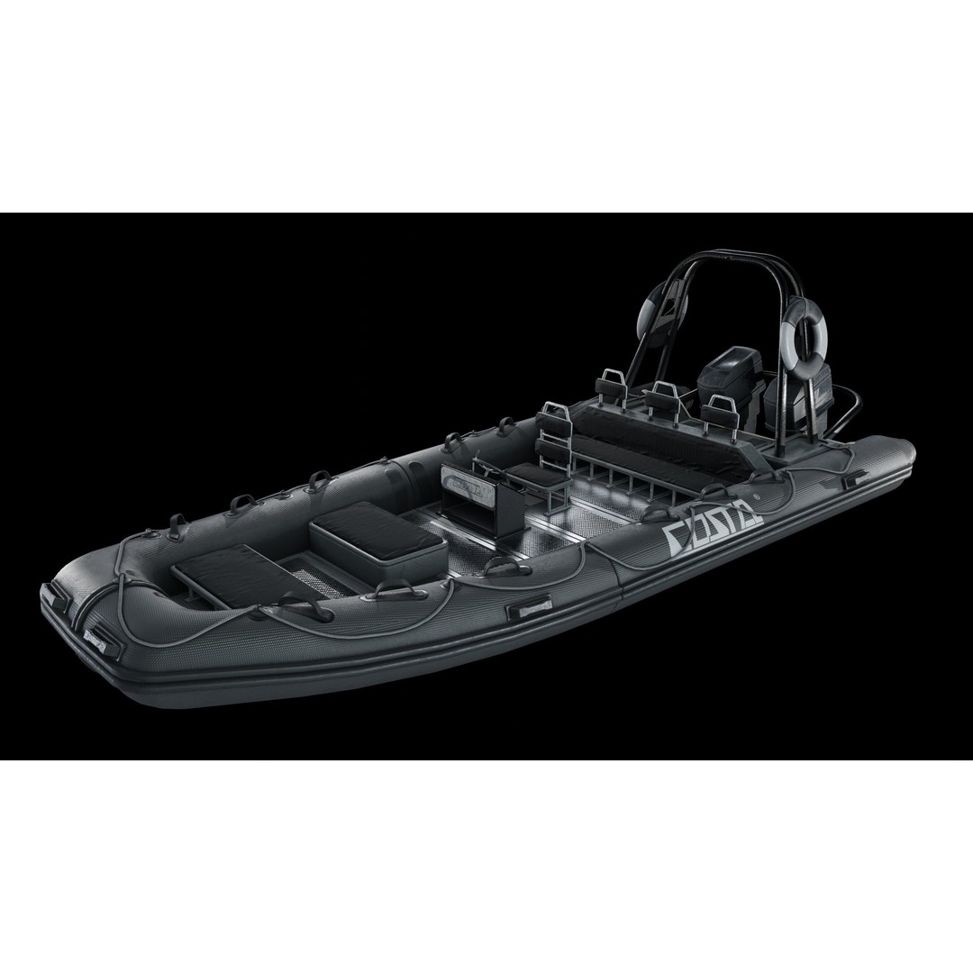 Inflatable Boat 3D Model – Low Poly Game Ready Asset, PBR Textures - View 9