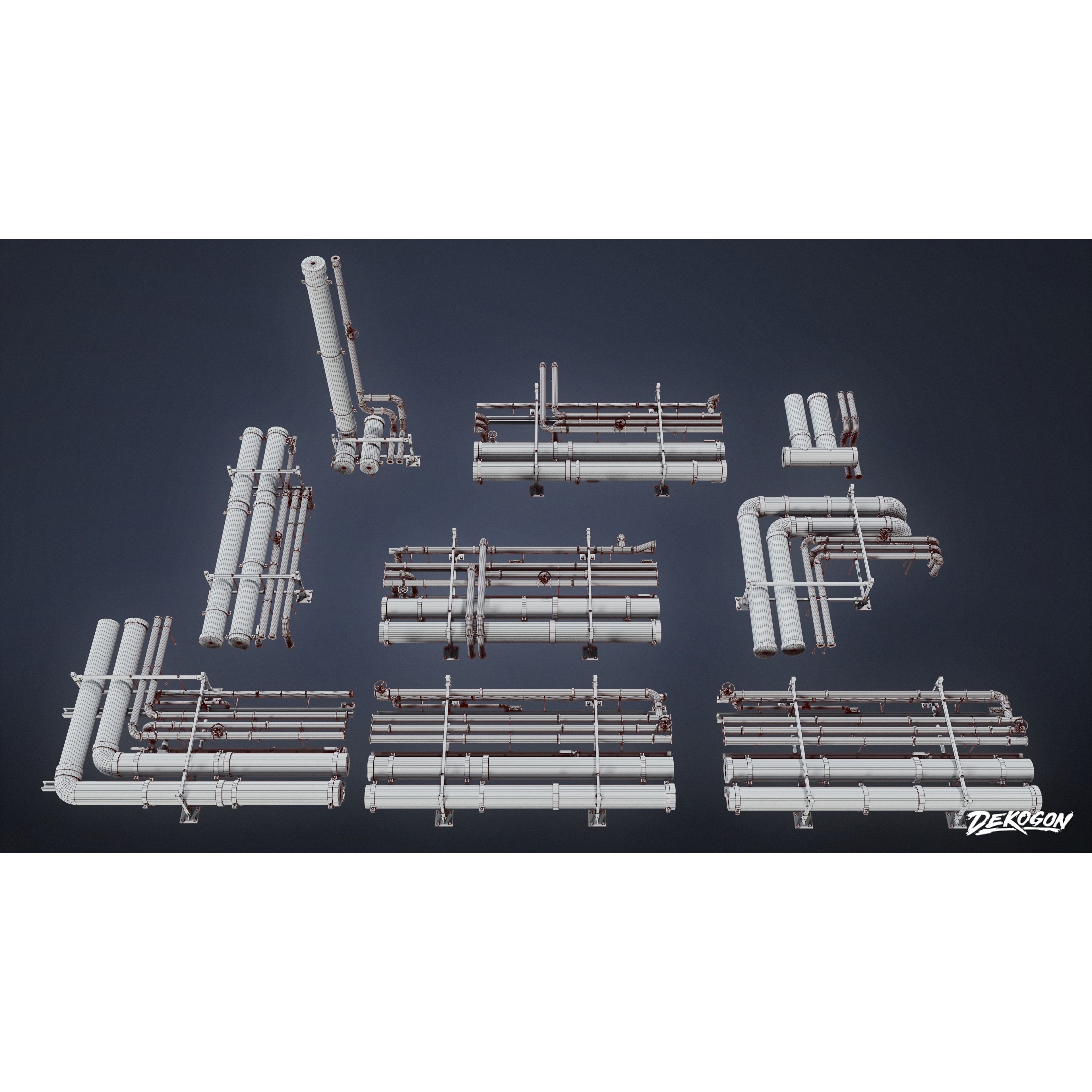 Pipes and Vents - Low-Poly Game-Ready 3D Model