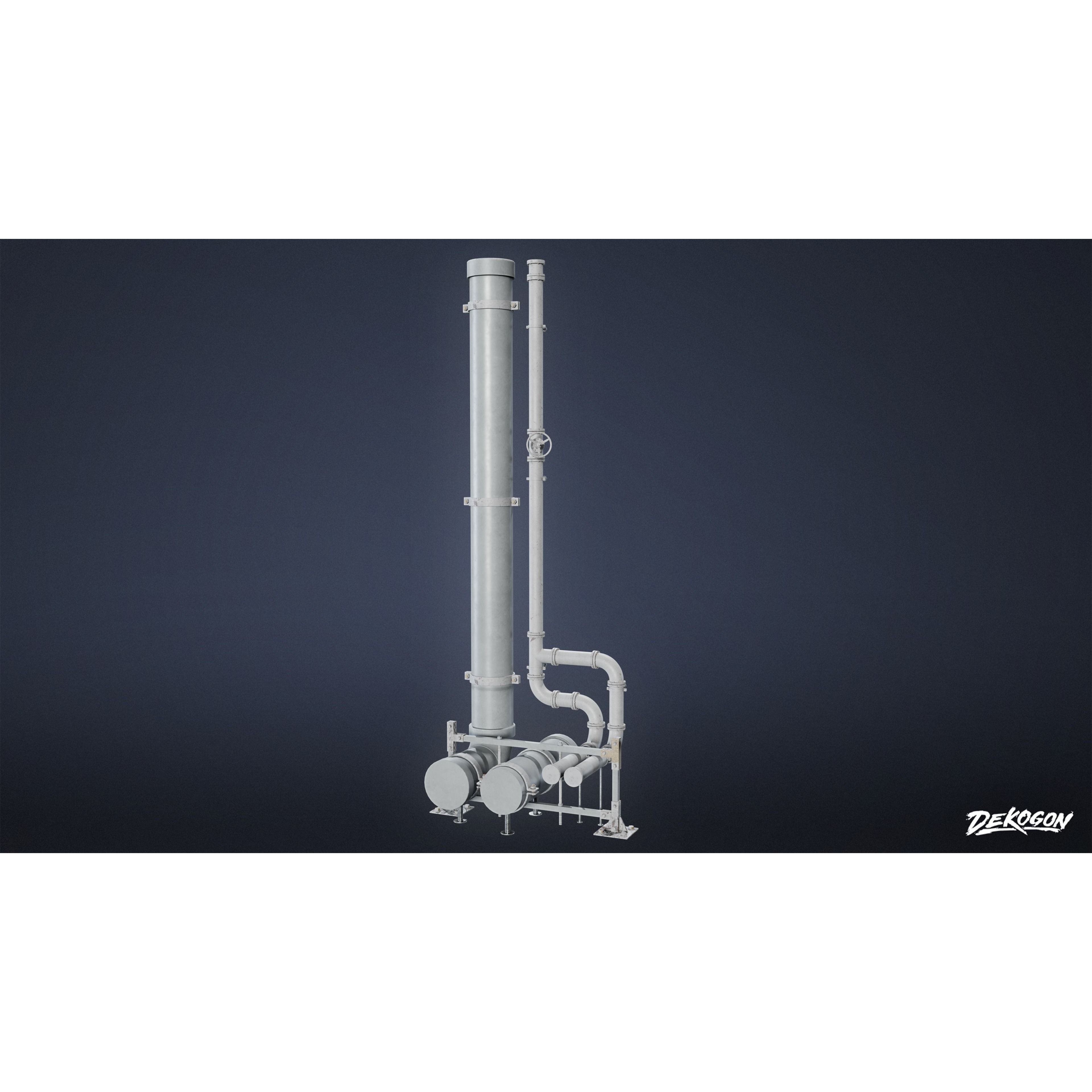 Pipes and Vents - Low-Poly Game-Ready 3D Model - View 12