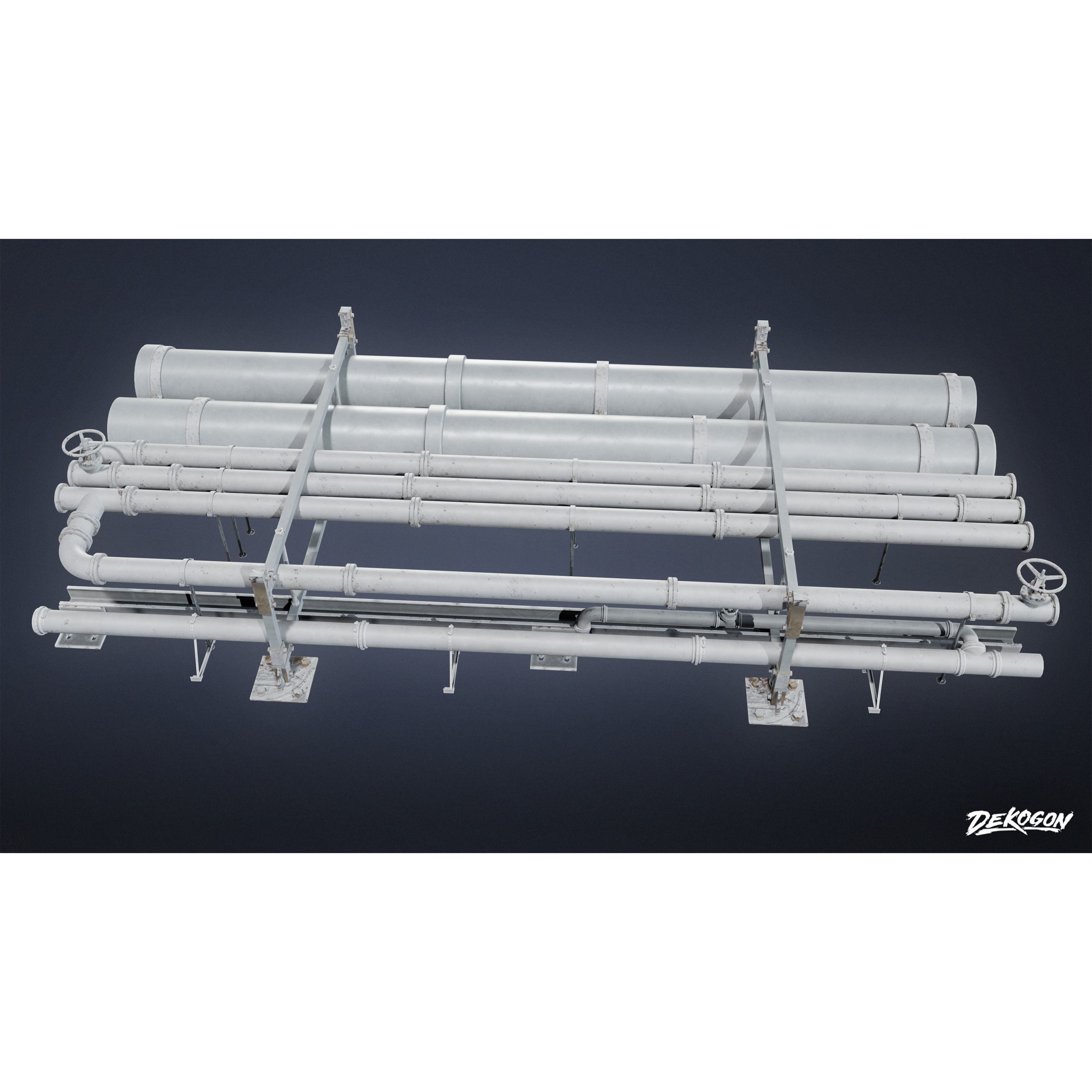 Pipes and Vents - Low-Poly Game-Ready 3D Model - View 14